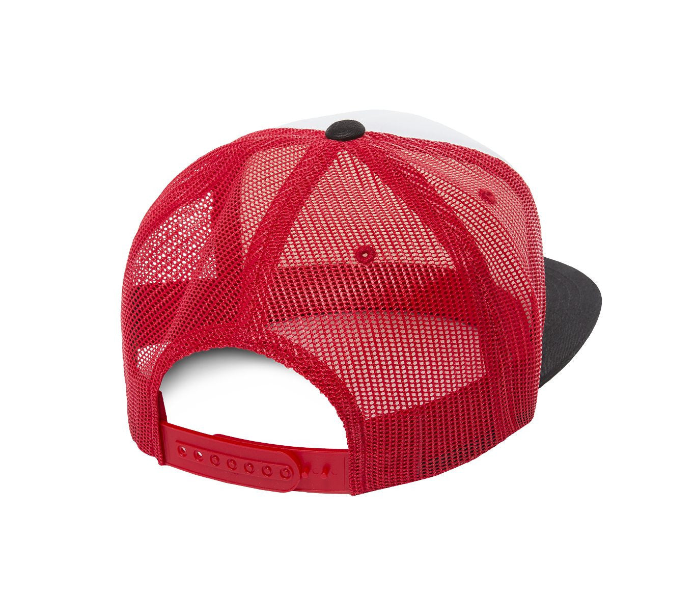 Casquette Américaine Visière Plate - Black / White / Red