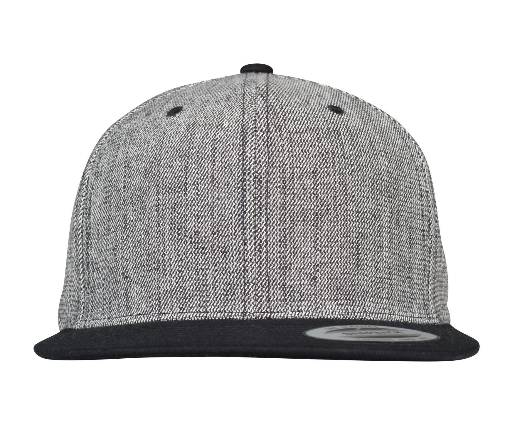 Melange Solid Snapback - Black Melange / Black