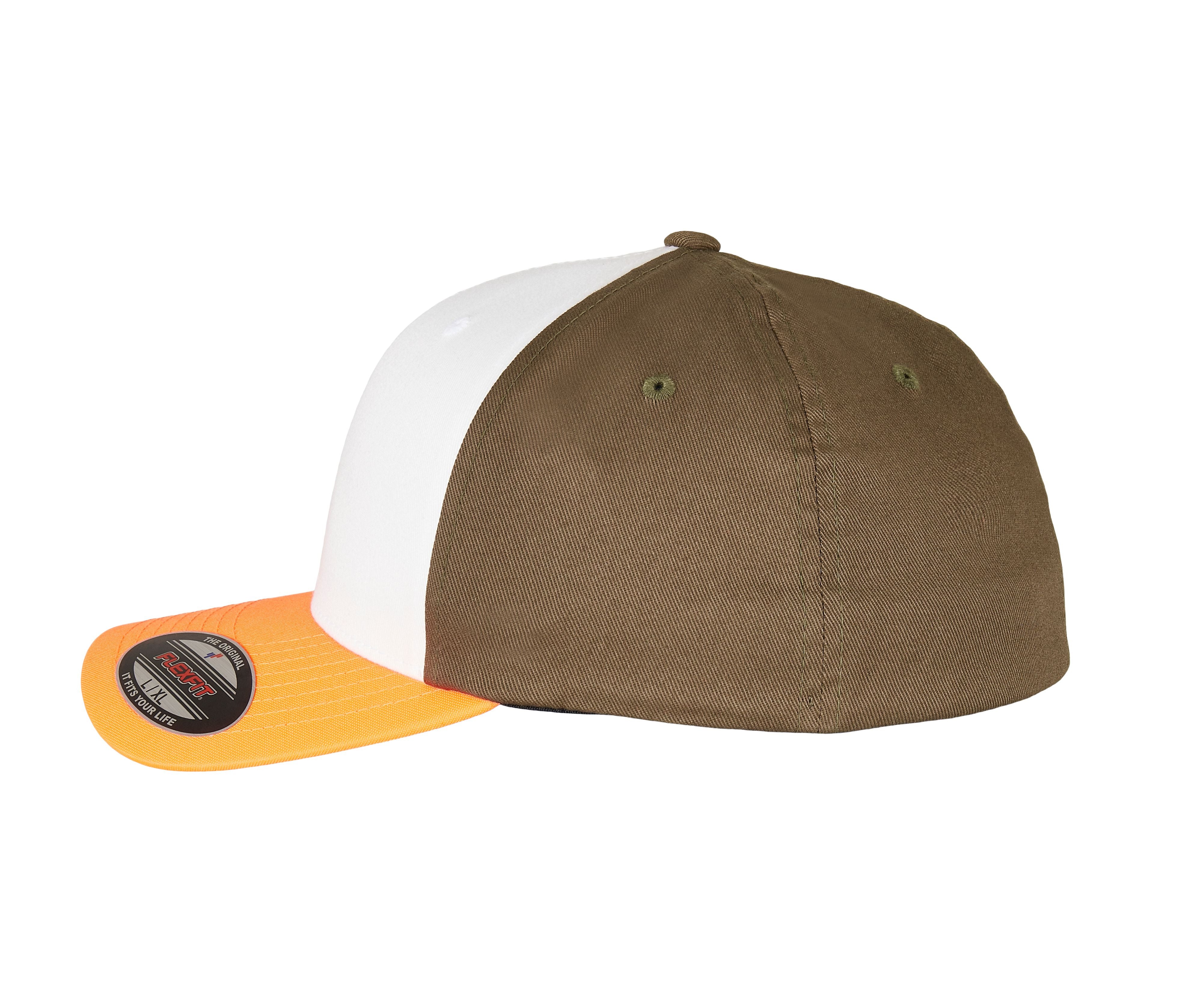 Casquette Tricolore - Neon Orange / White / Olive