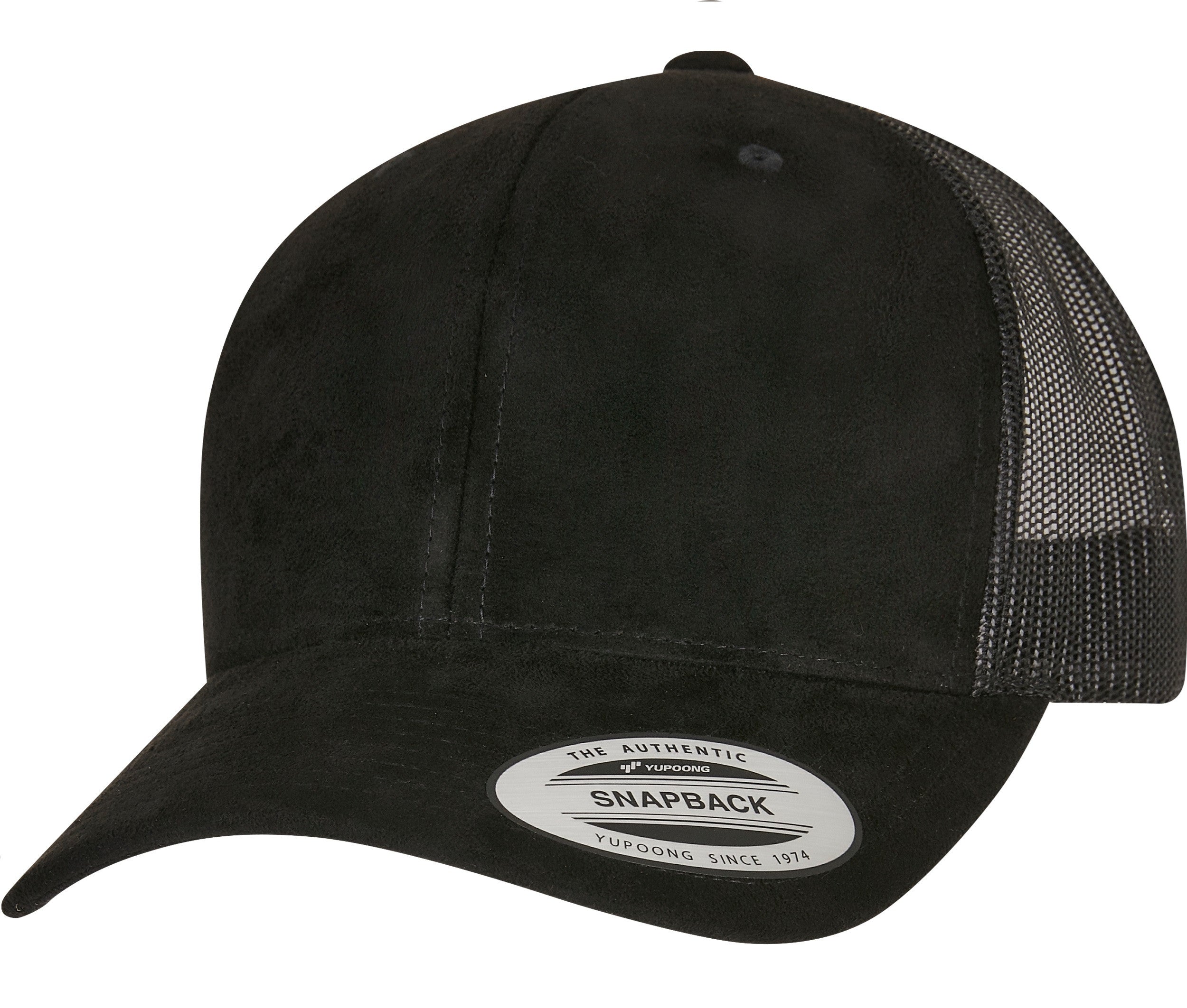 Casquette Style Trucker Aspect Daim - Black