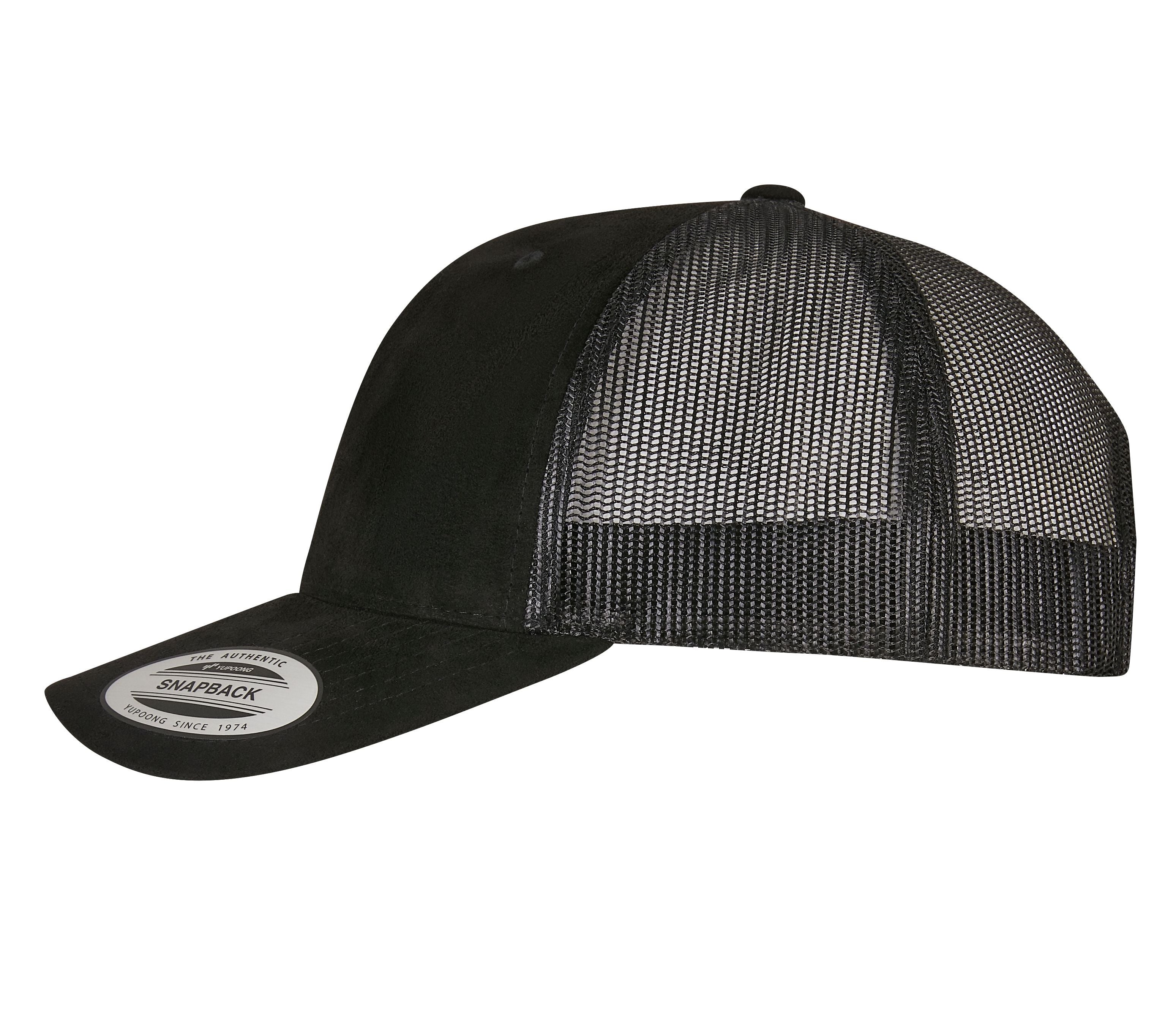 Casquette Style Trucker Aspect Daim - Black