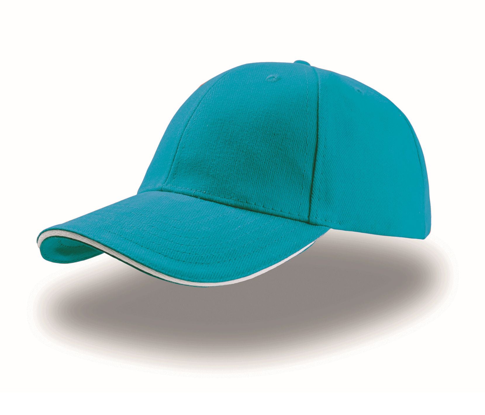 Casquette 6 Pans Sandwich - Turquoise/white