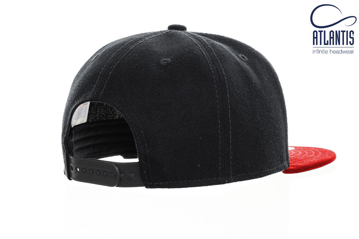 Casquette Snap Visière Plate - Black/red