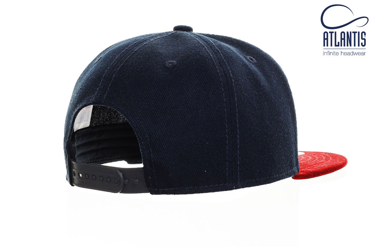 Casquette Snap Visière Plate - Navy/red