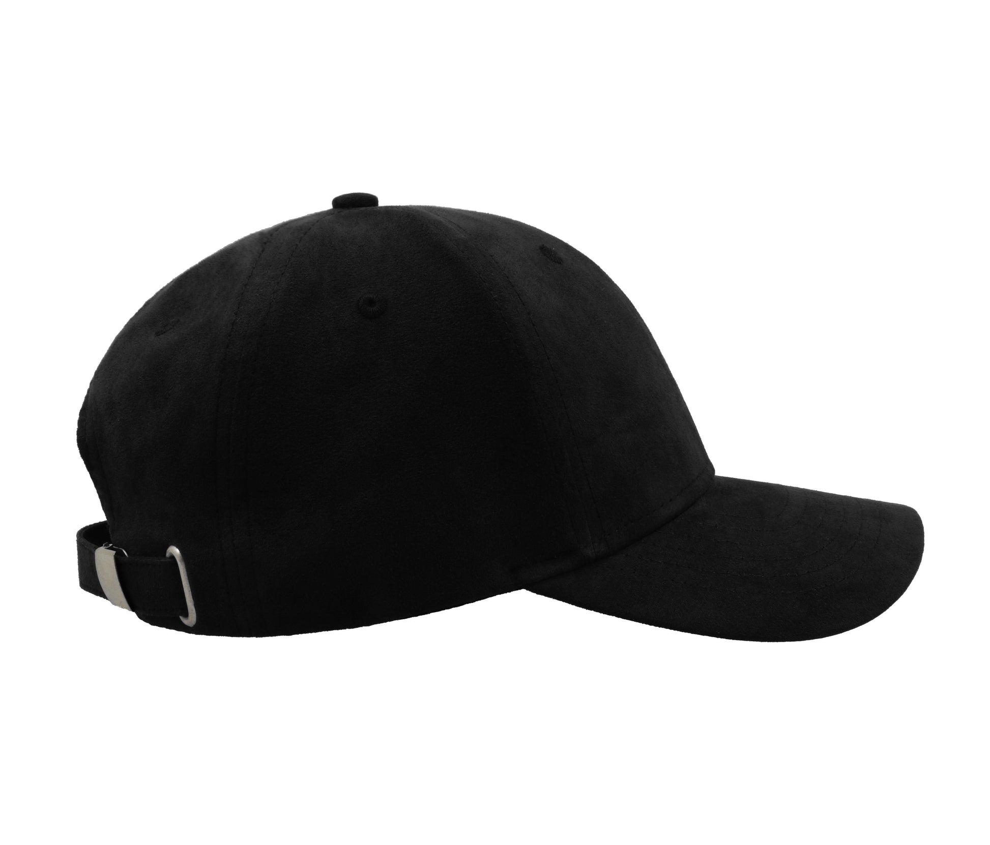 Casquette 6 Pans en Suédine - Black