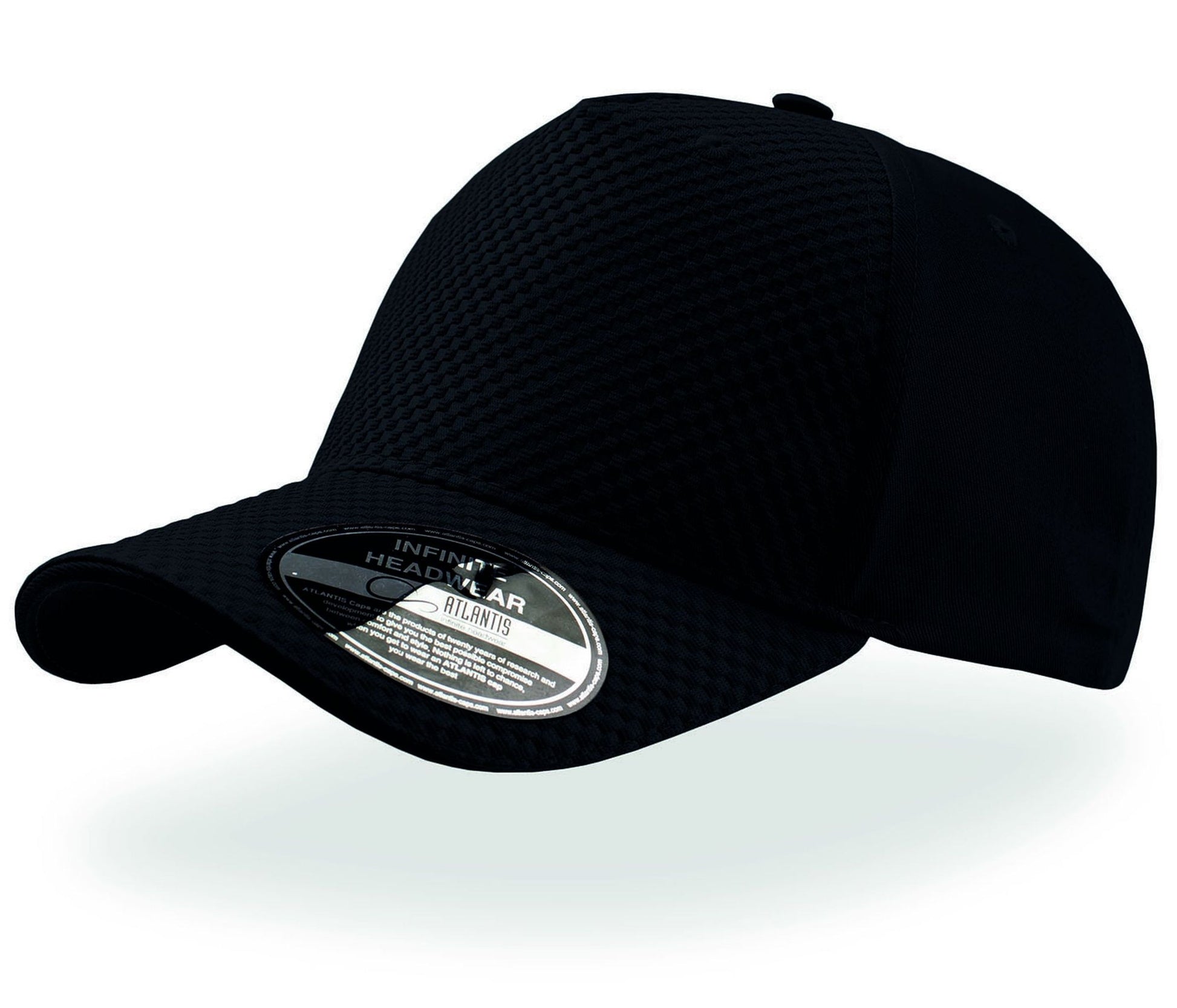 Casquette 5 Pans Effet Nid D'abeille - Black