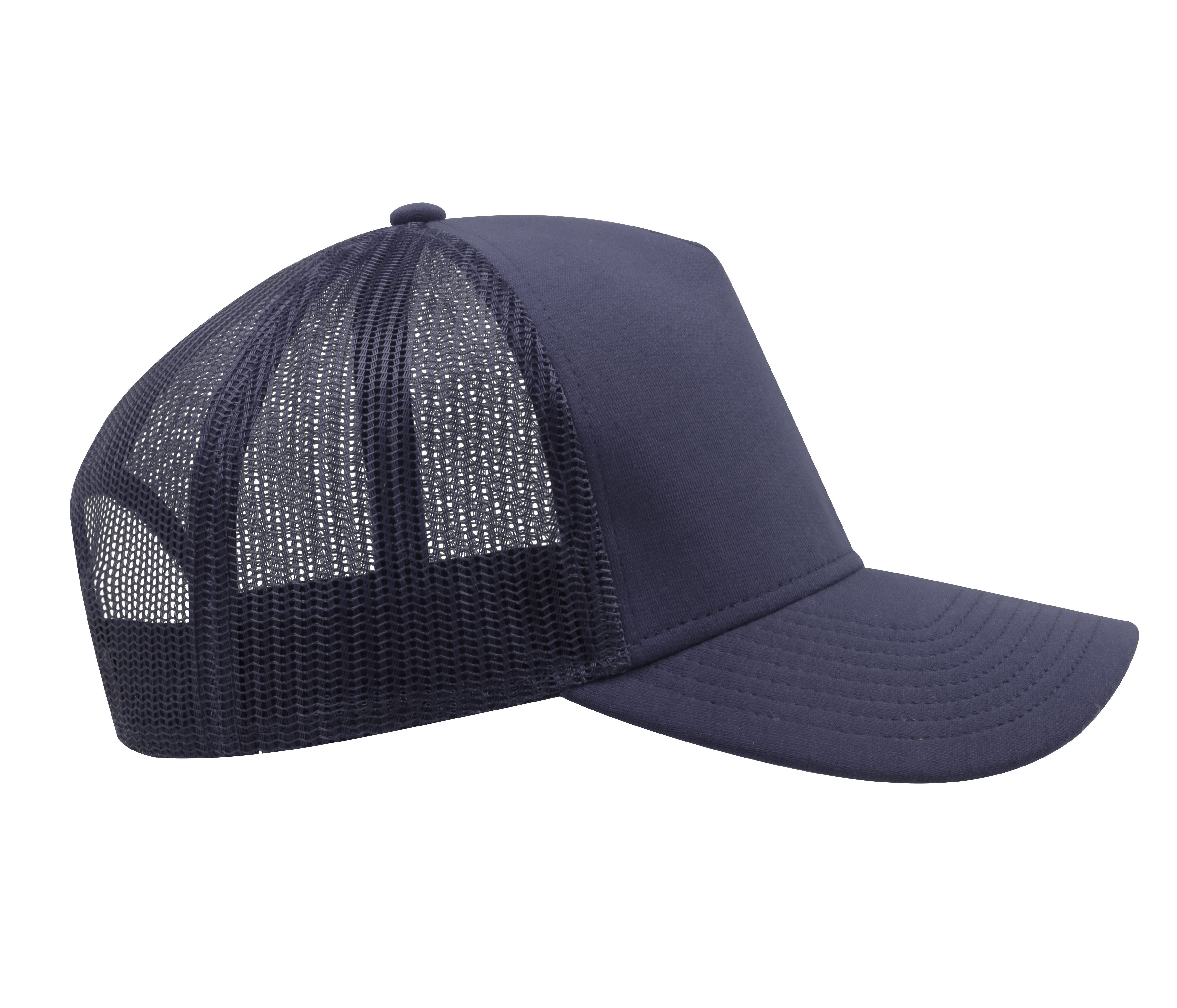 Casquette 5 Pans Style Trucker en Jersey - Navy