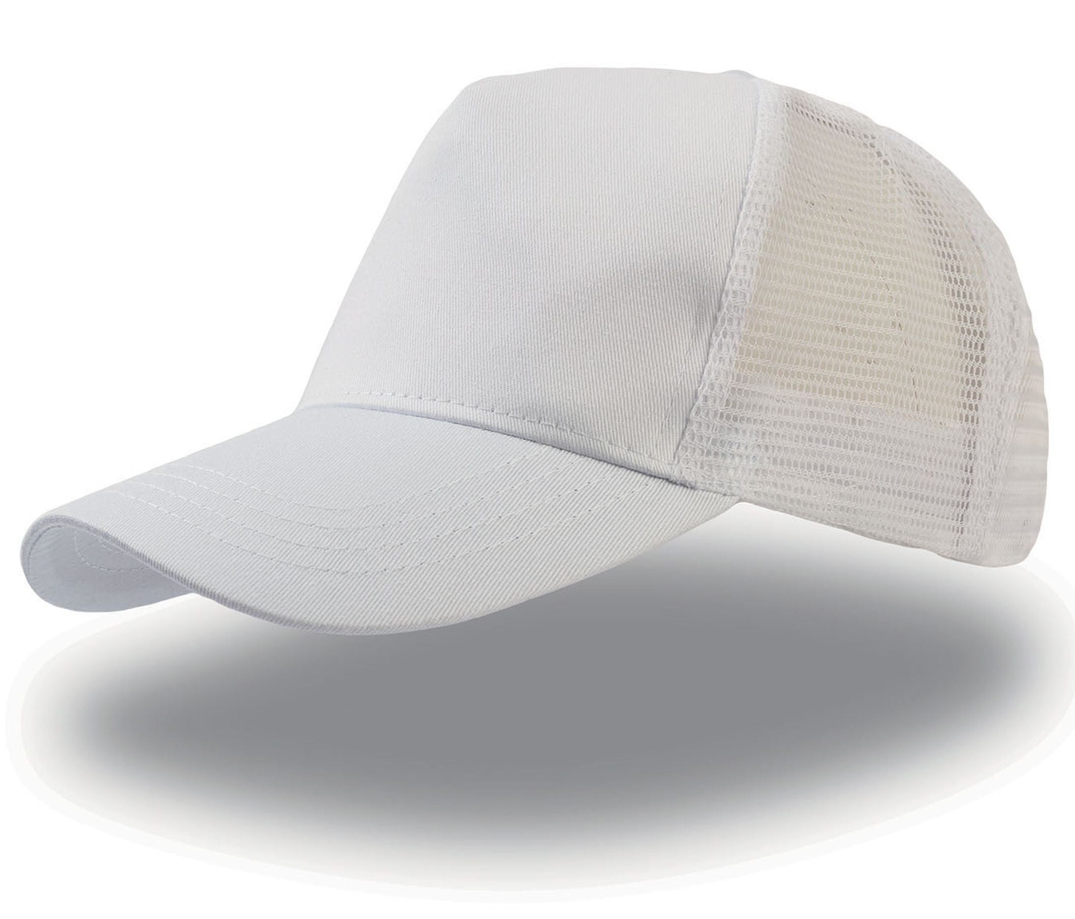 Casquette 5 Pans Style Trucker en Coton - White/white