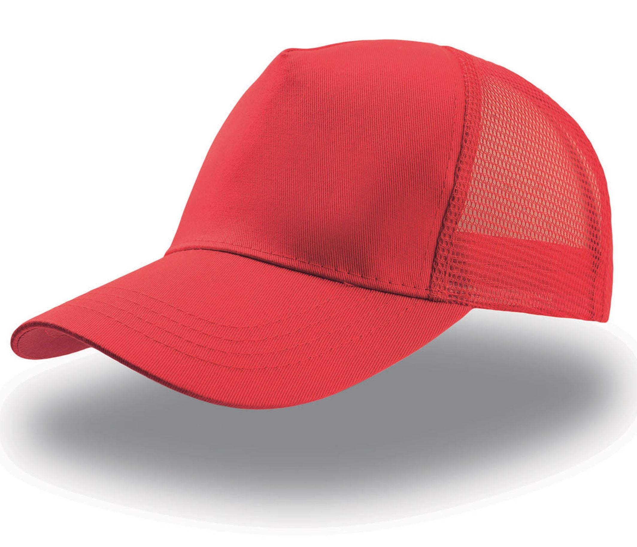 Casquette 5 Pans Style Trucker en Coton - Red/red
