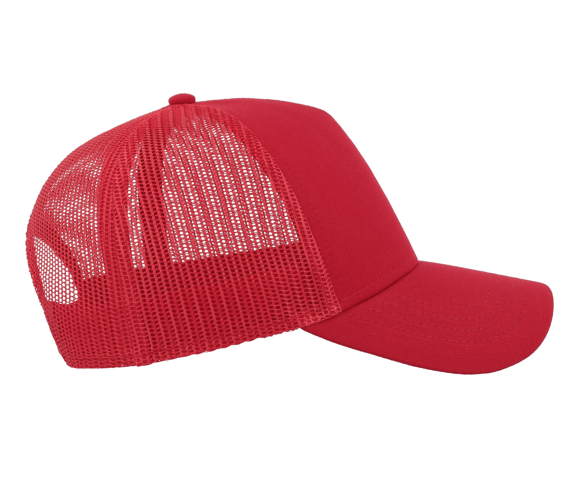 Casquette 5 Pans Style Trucker en Coton - Red/red