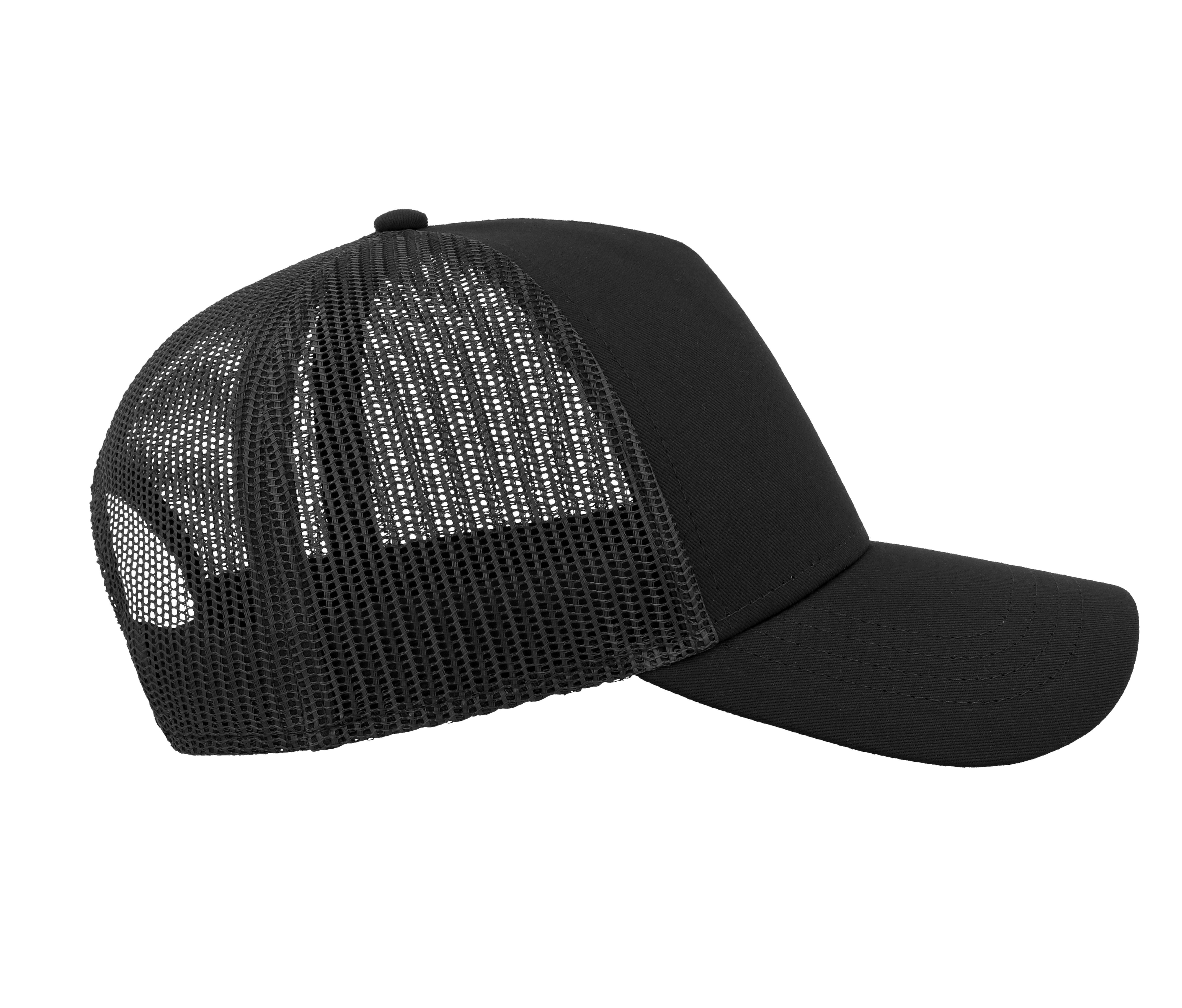 Casquette 5 Pans Style Trucker en Coton - Black/black