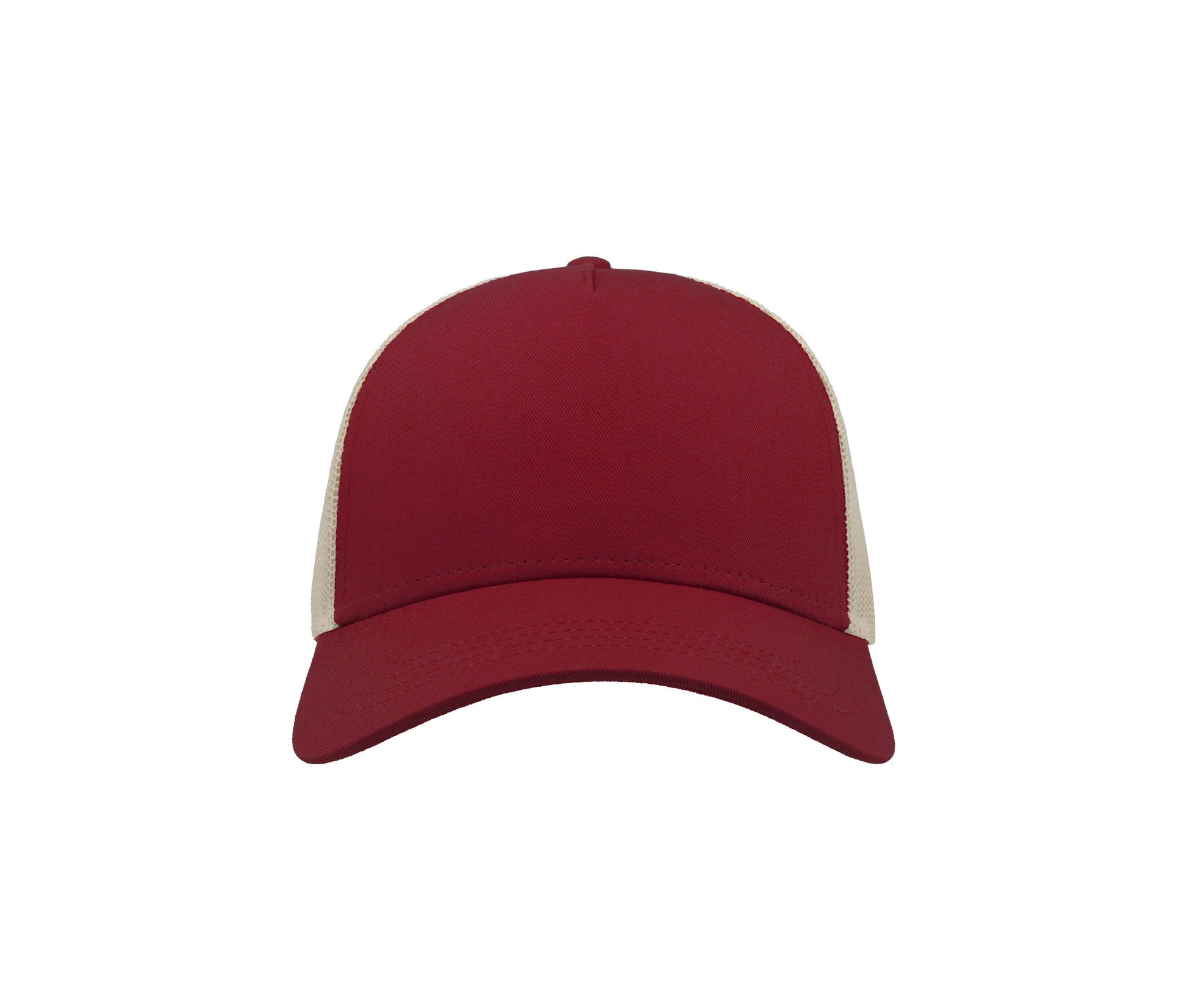 Casquette 5 Pans Style Trucker en Coton - Burgundy/stone