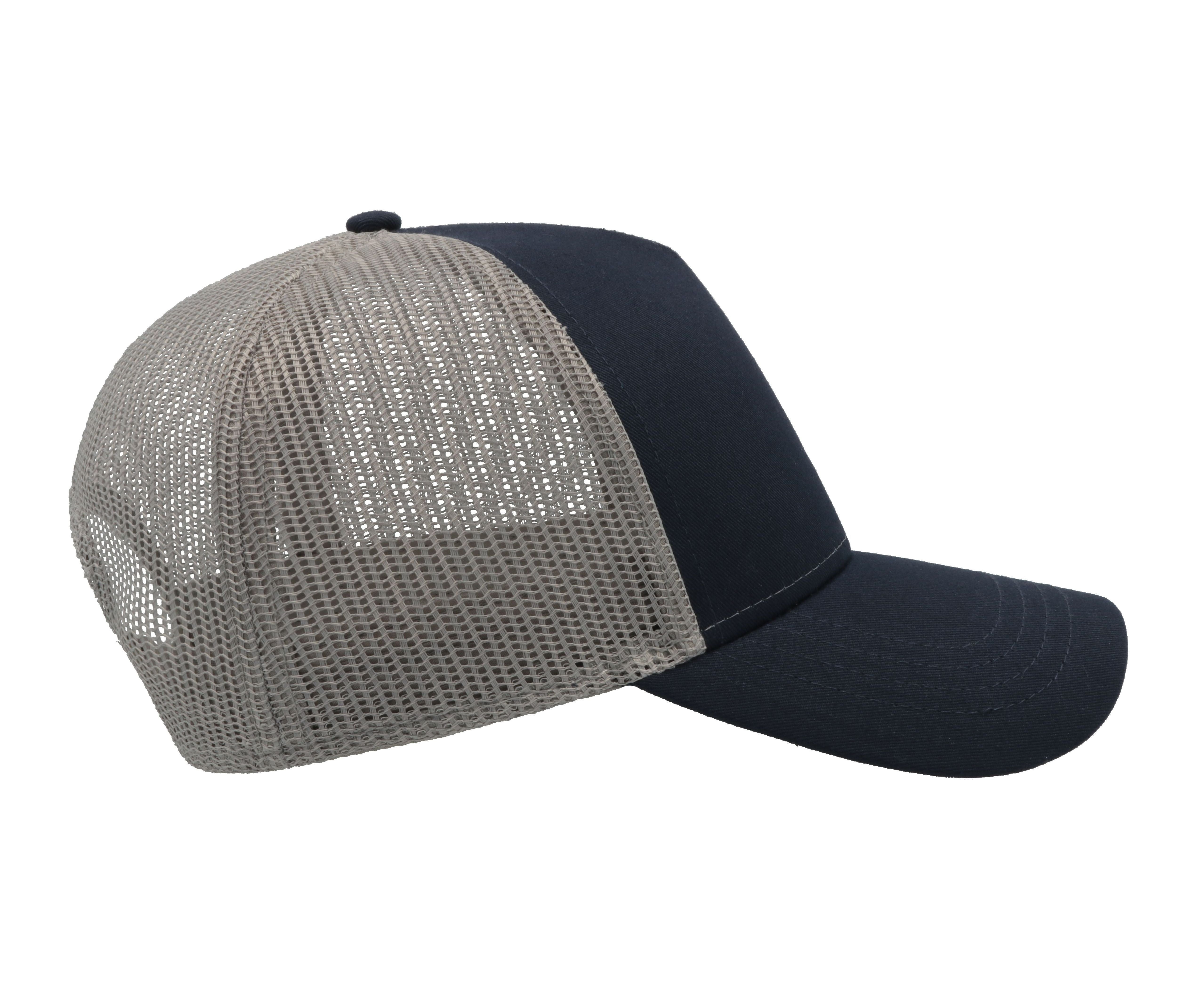 Casquette 5 Pans Style Trucker en Coton - Navy/grey
