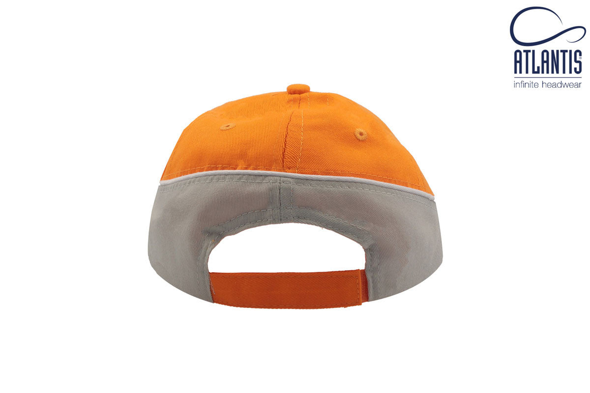 Casquette 6 Pans Contrastée - Orange / Grey