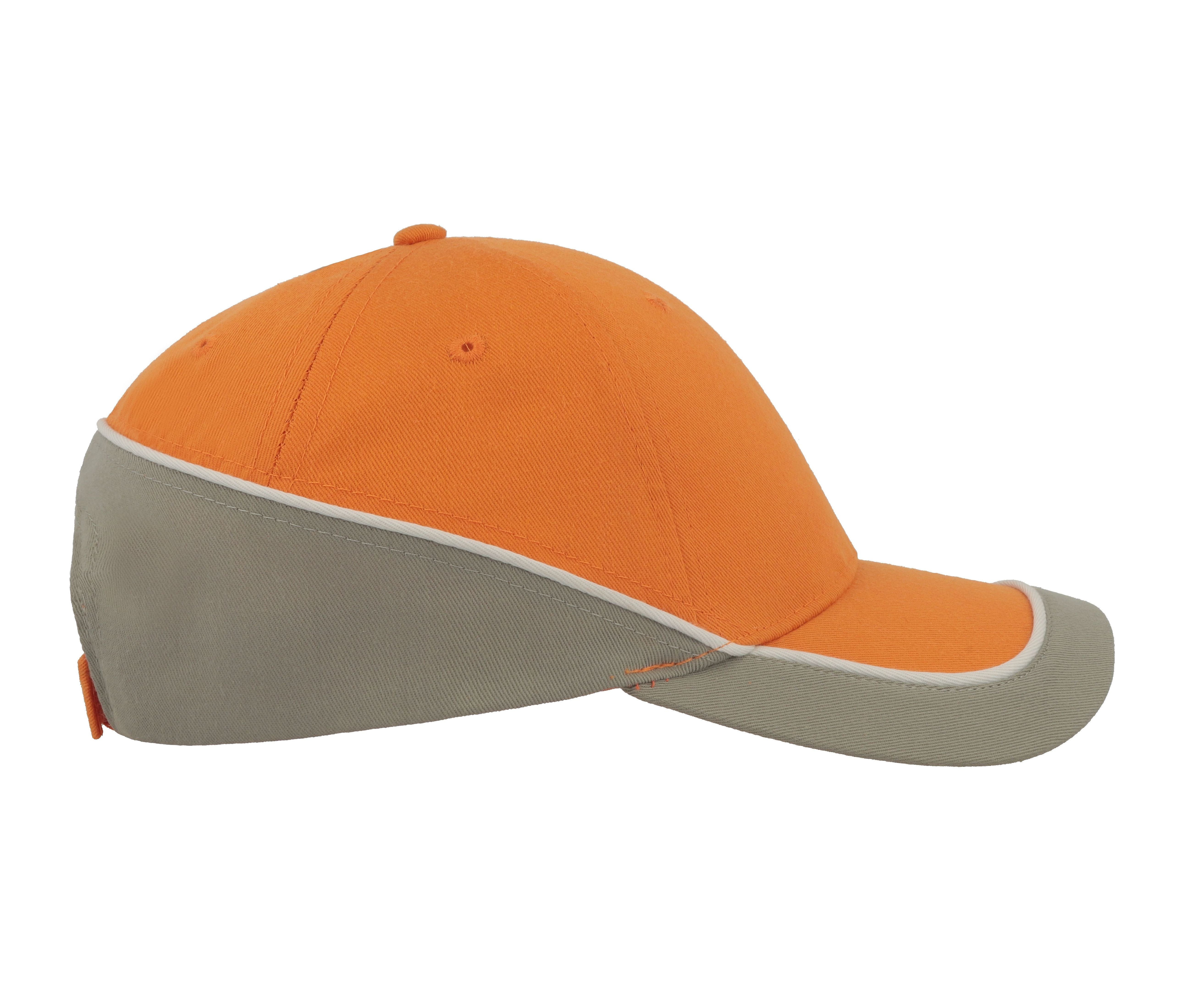 Casquette 6 Pans Contrastée - Orange / Grey