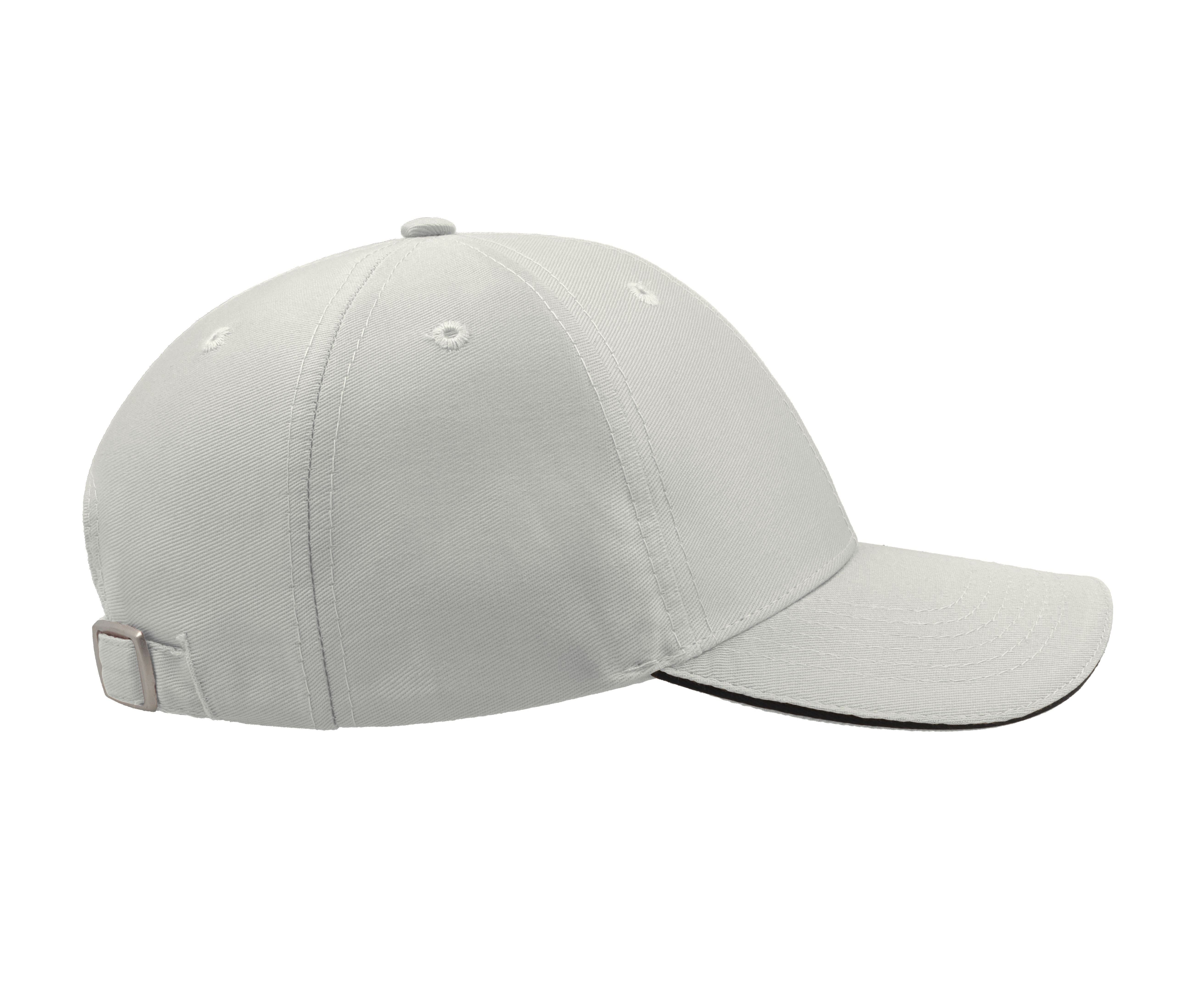 Casquette 6 Pans Visière Sandwich - White/navy