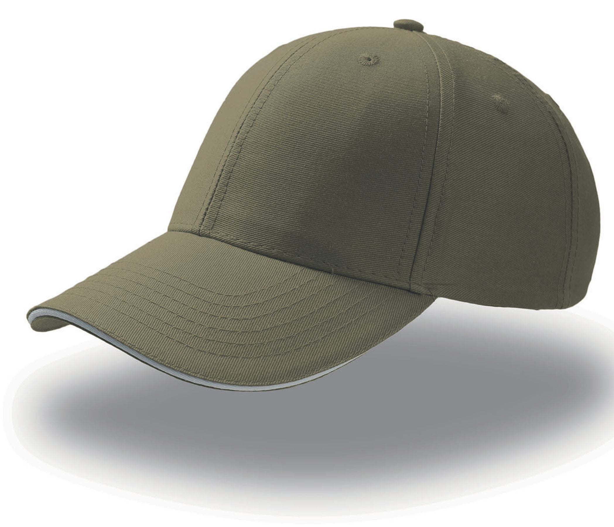 Casquette 6 Pans Visière Sandwich - Olive/white