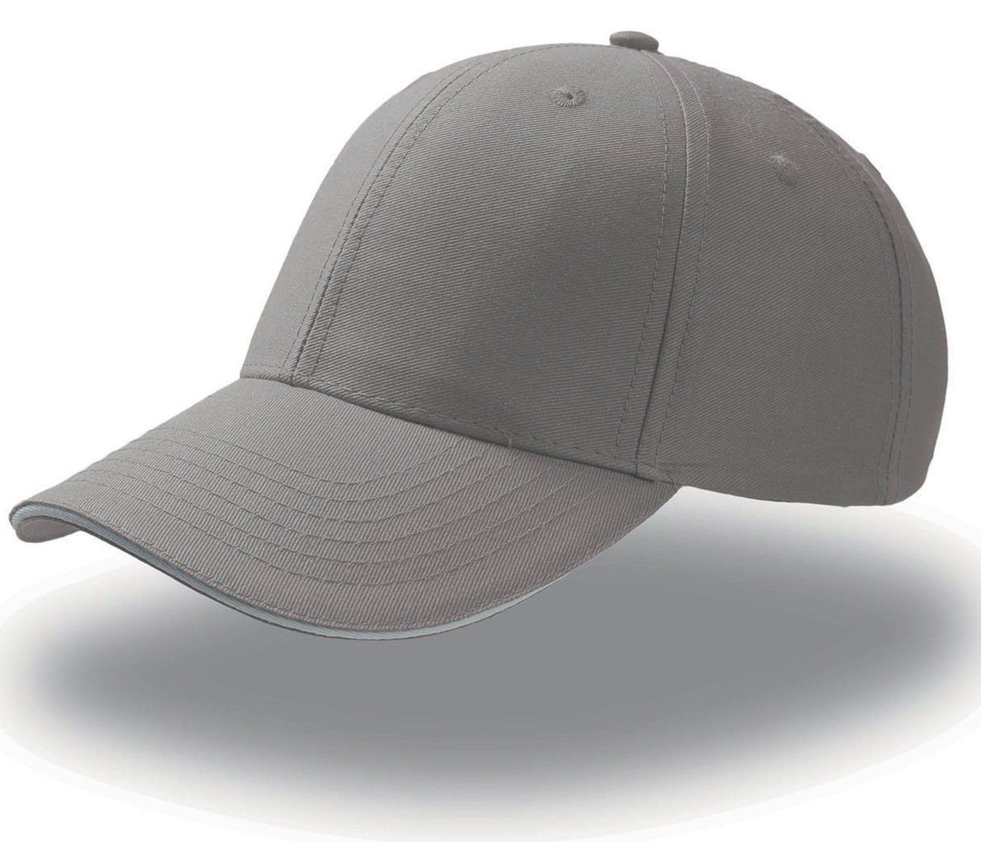 Casquette 6 Pans Visière Sandwich - Light Grey/white