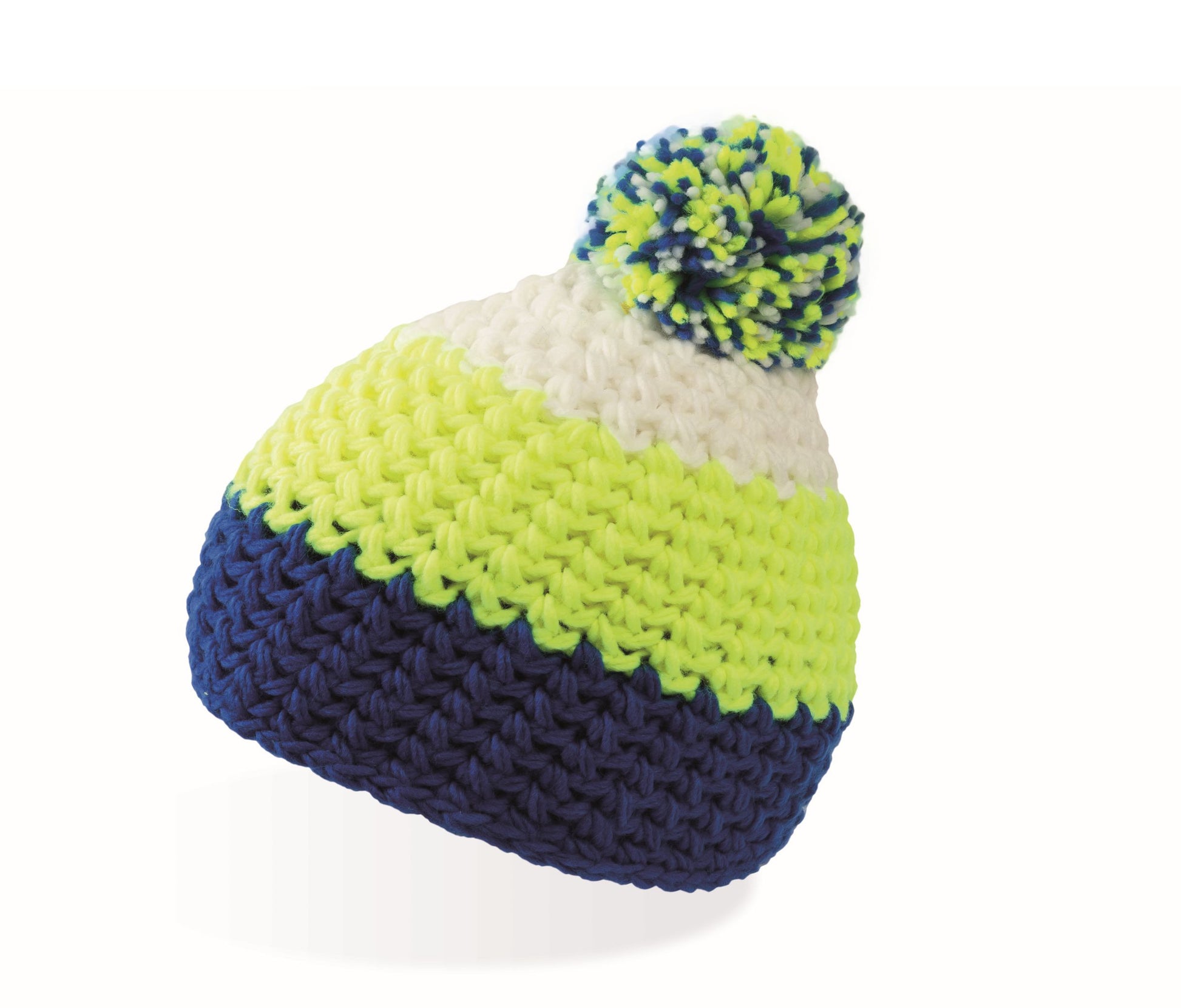 Bonnet Avec Pompon Everest - Royal/yellow