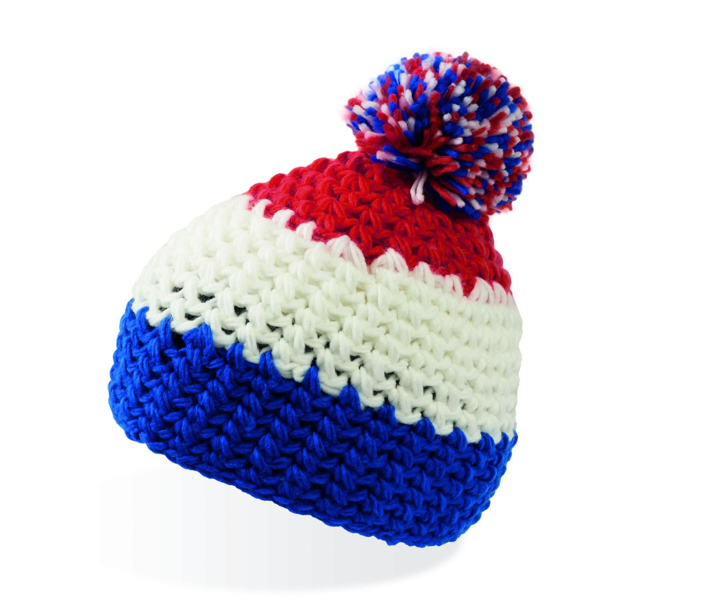 Bonnet Avec Pompon Everest - Royal/white