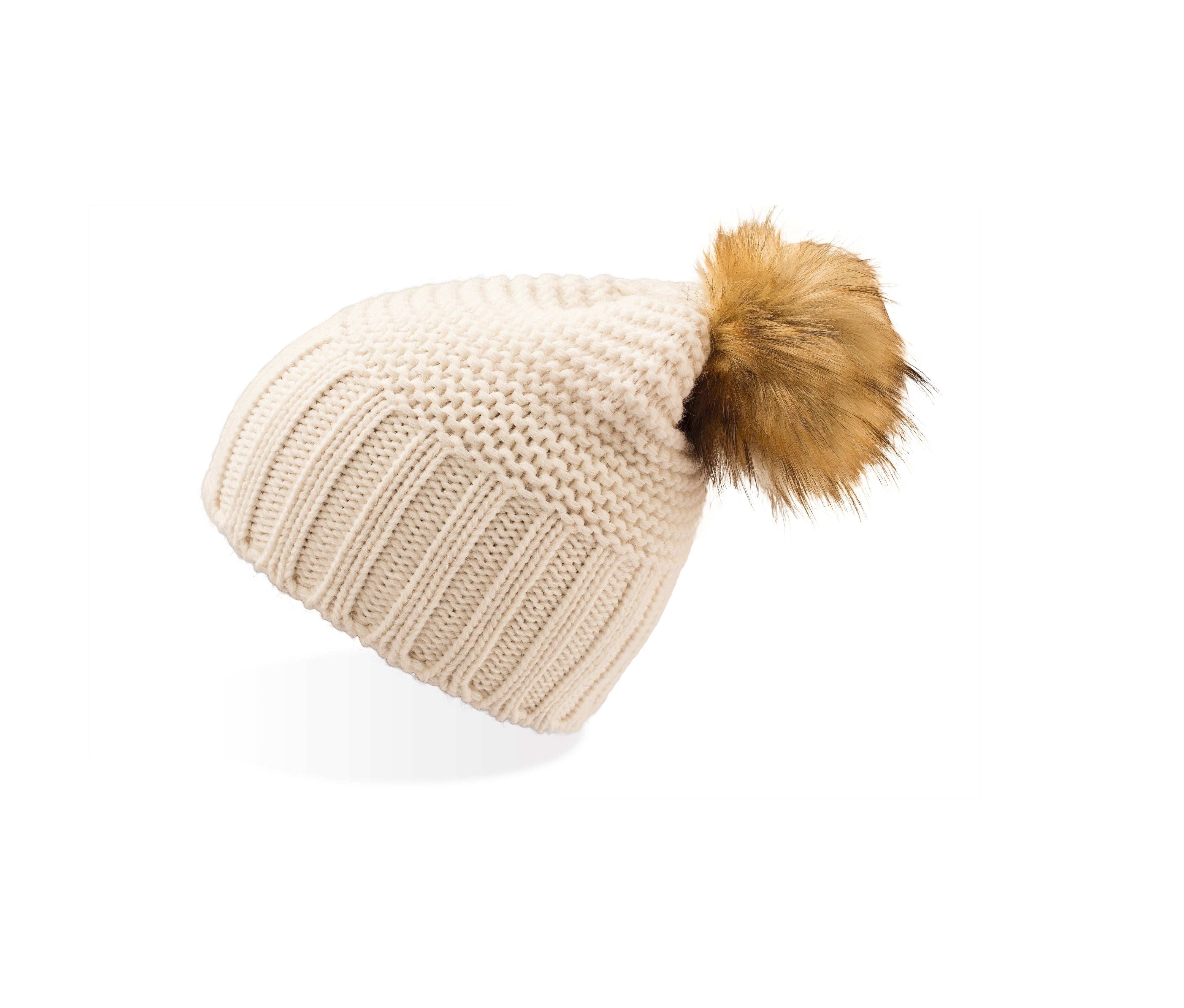 Bonnet Pompon Monte Bianco - Natural/beige