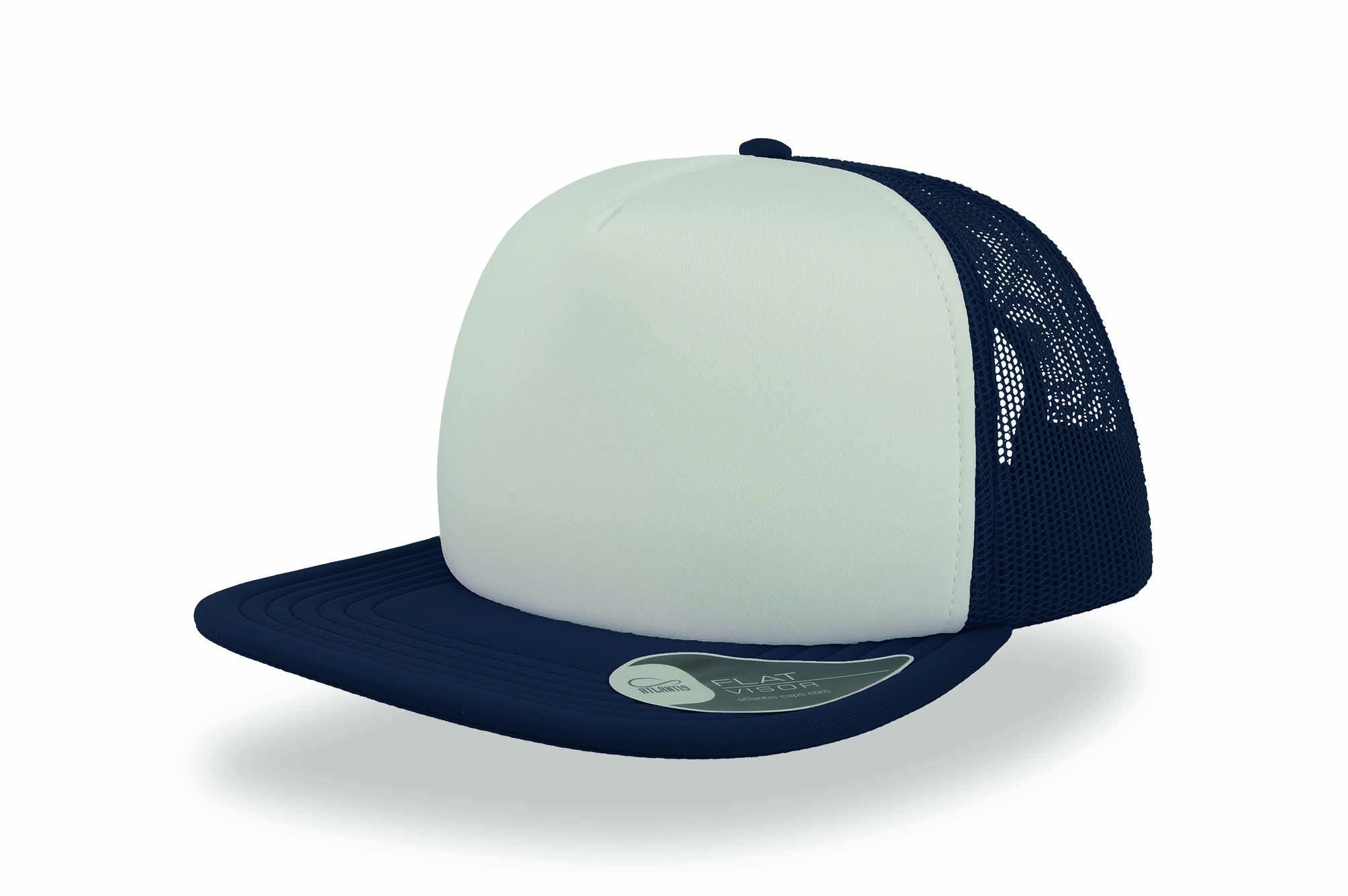 Casquette Américaine Visière Plate - White/navy