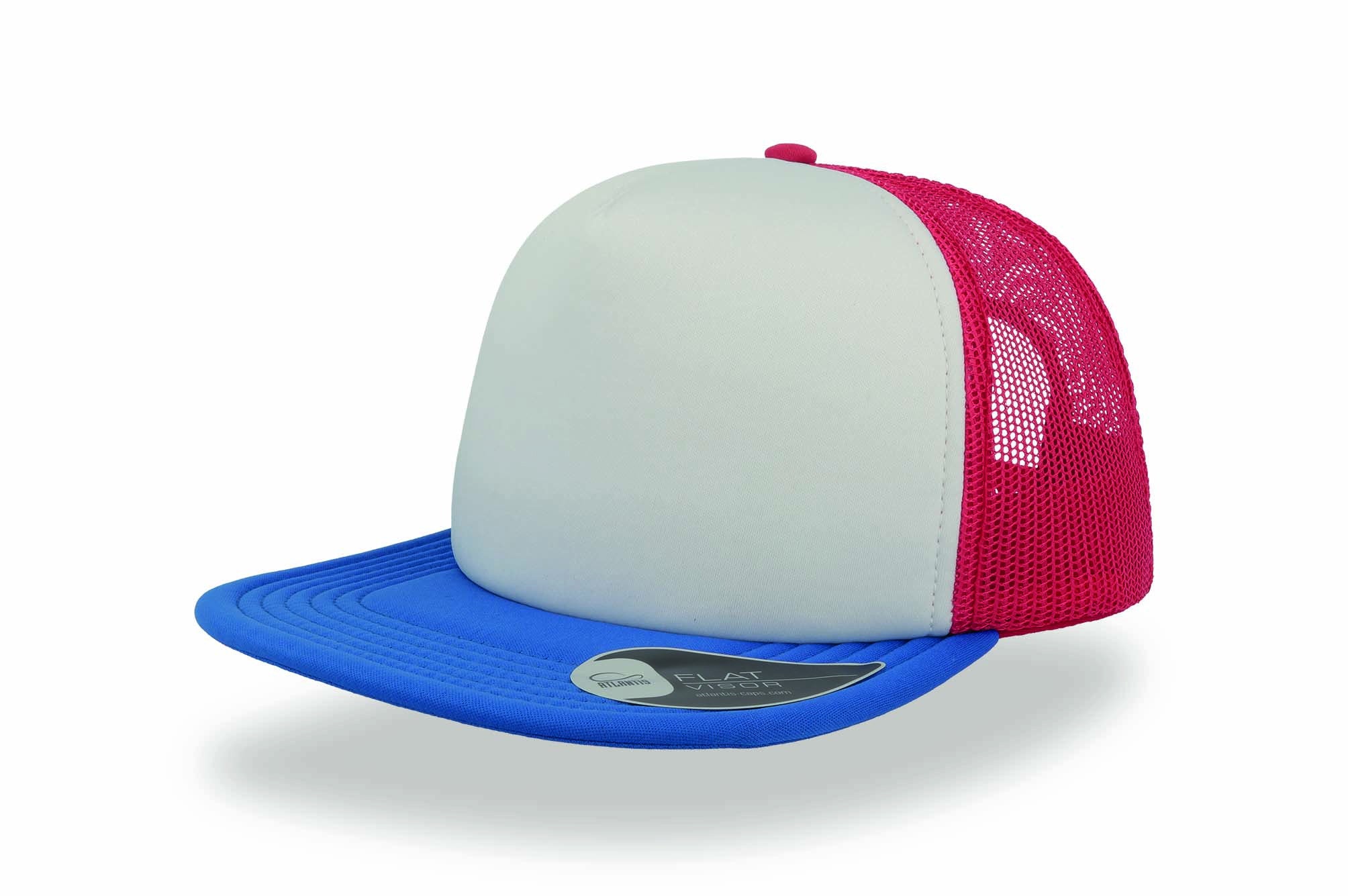 Casquette Américaine Visière Plate - White/red/royal