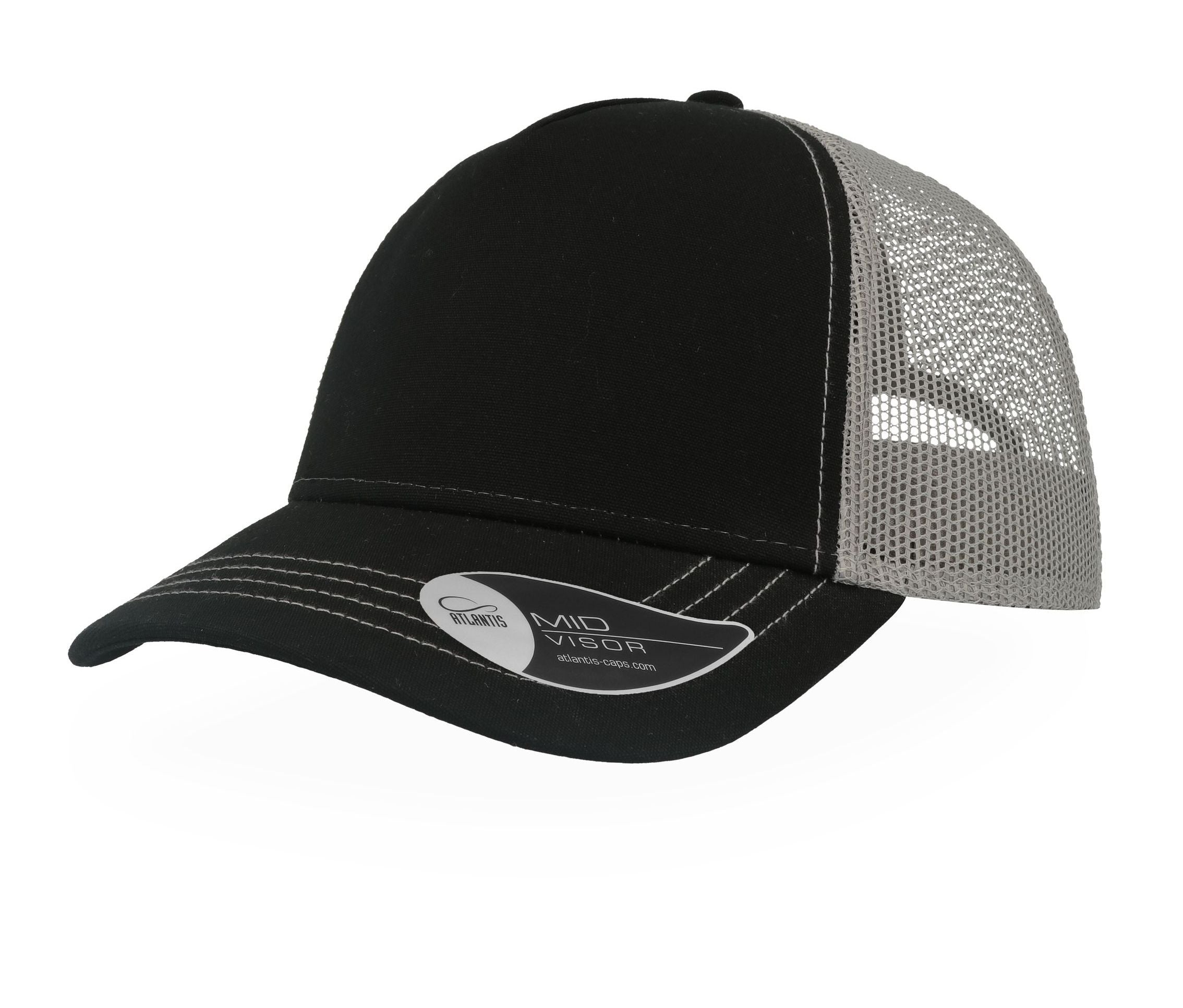 Casquette Rapper en Coton Canvas - Black/grey