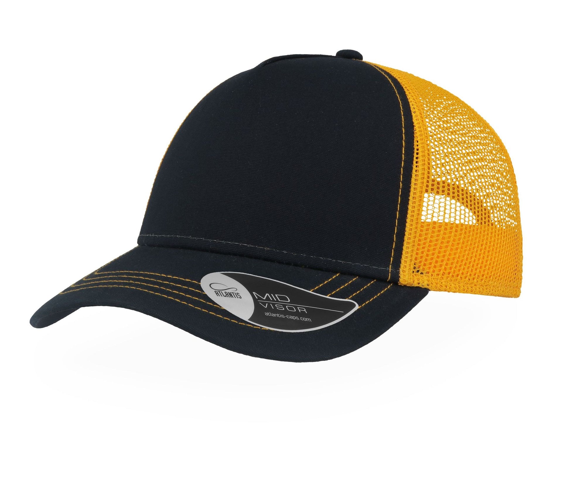 Casquette Rapper en Coton Canvas - Navy/yellow