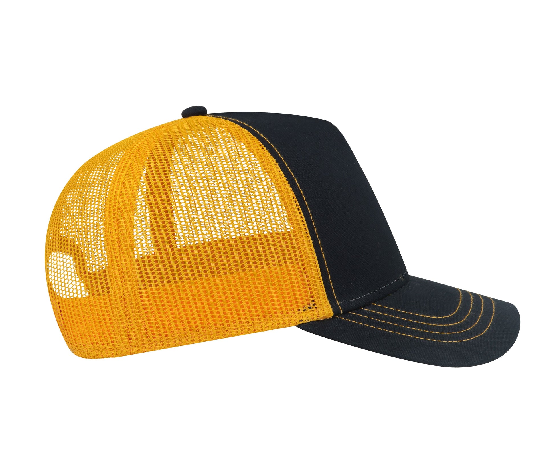 Casquette Rapper en Coton Canvas - Navy/yellow