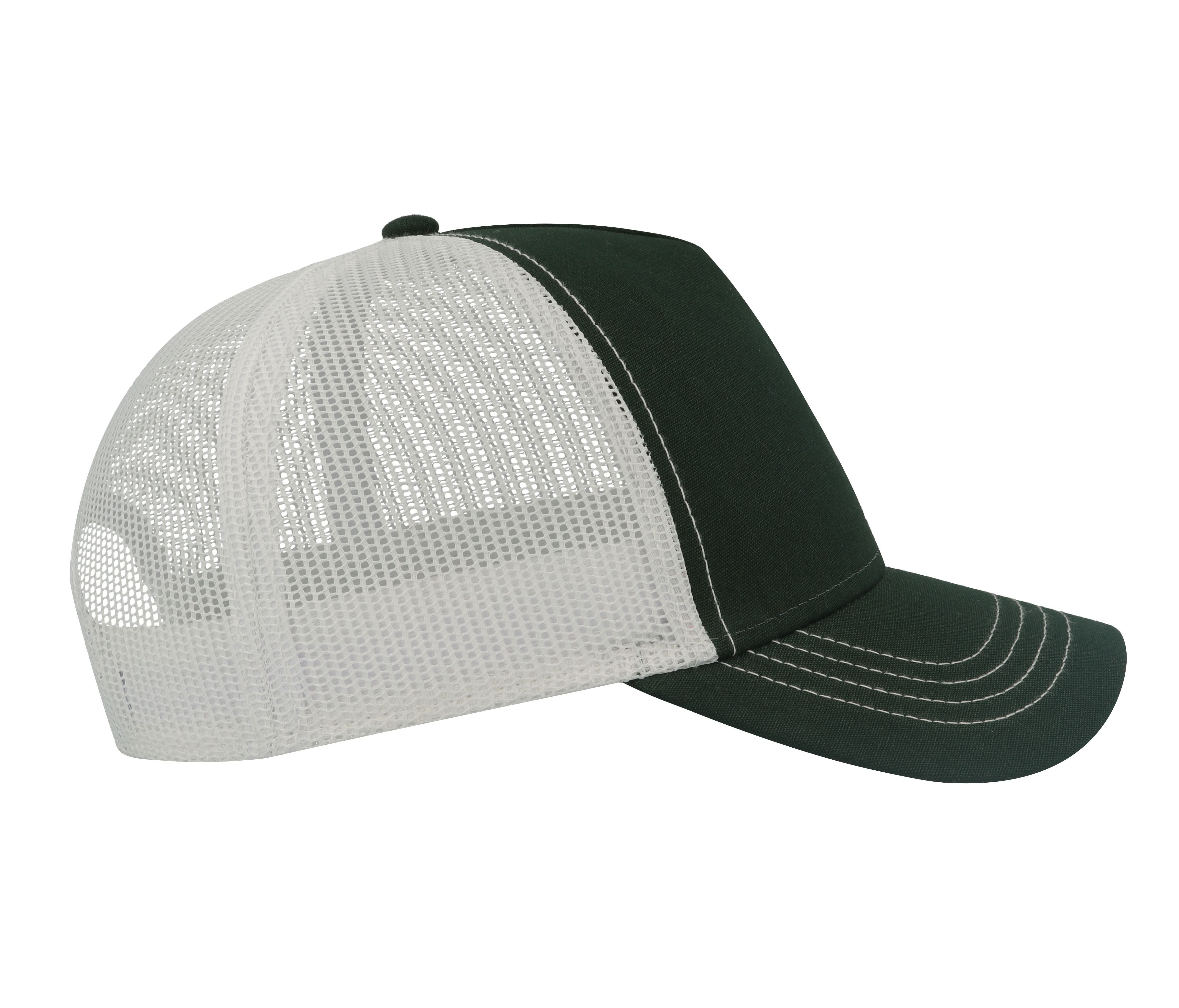 Casquette Rapper en Coton Canvas - Bottle Green/white