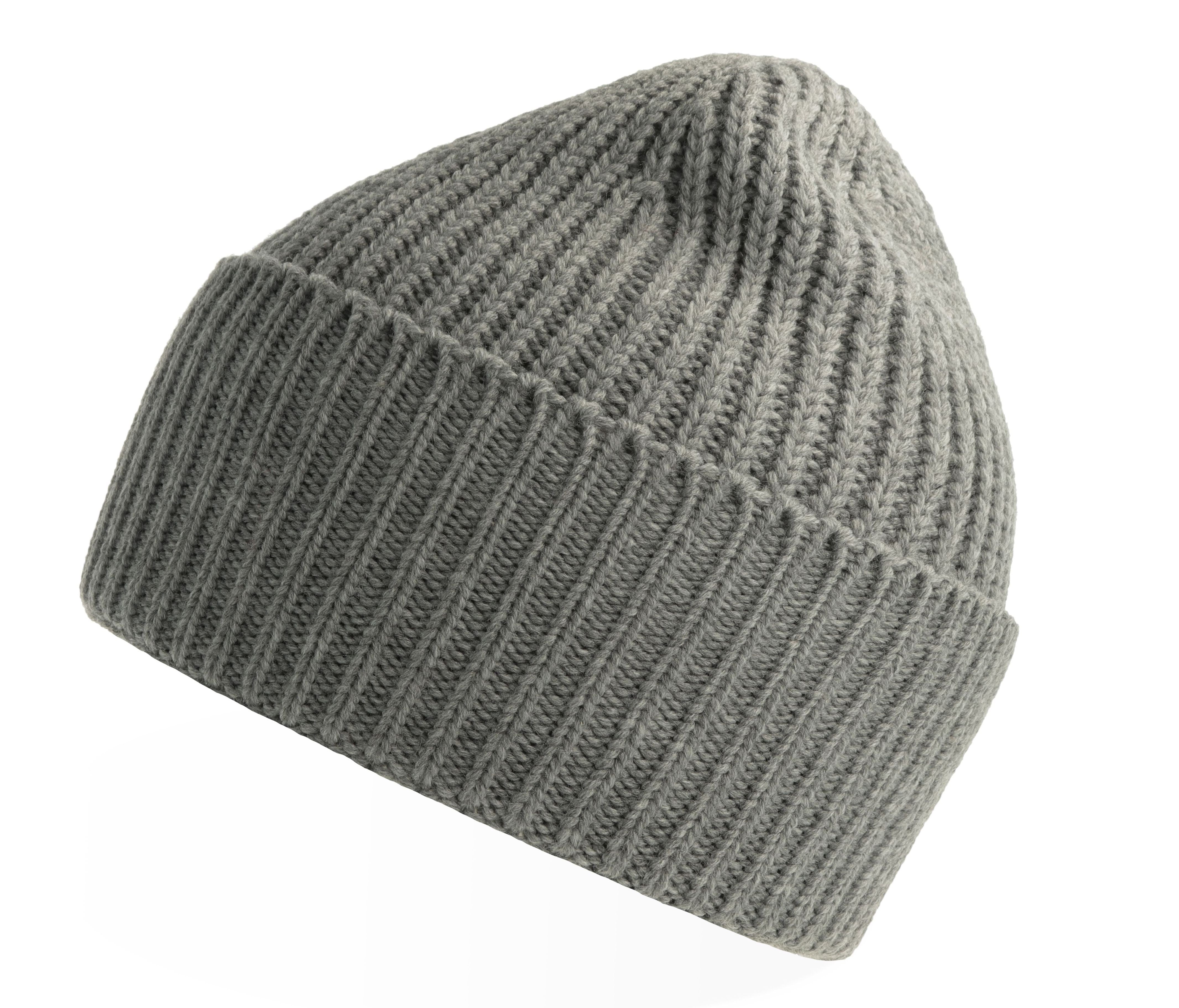 Bonnet en Tricot Épais - Light Grey Melange