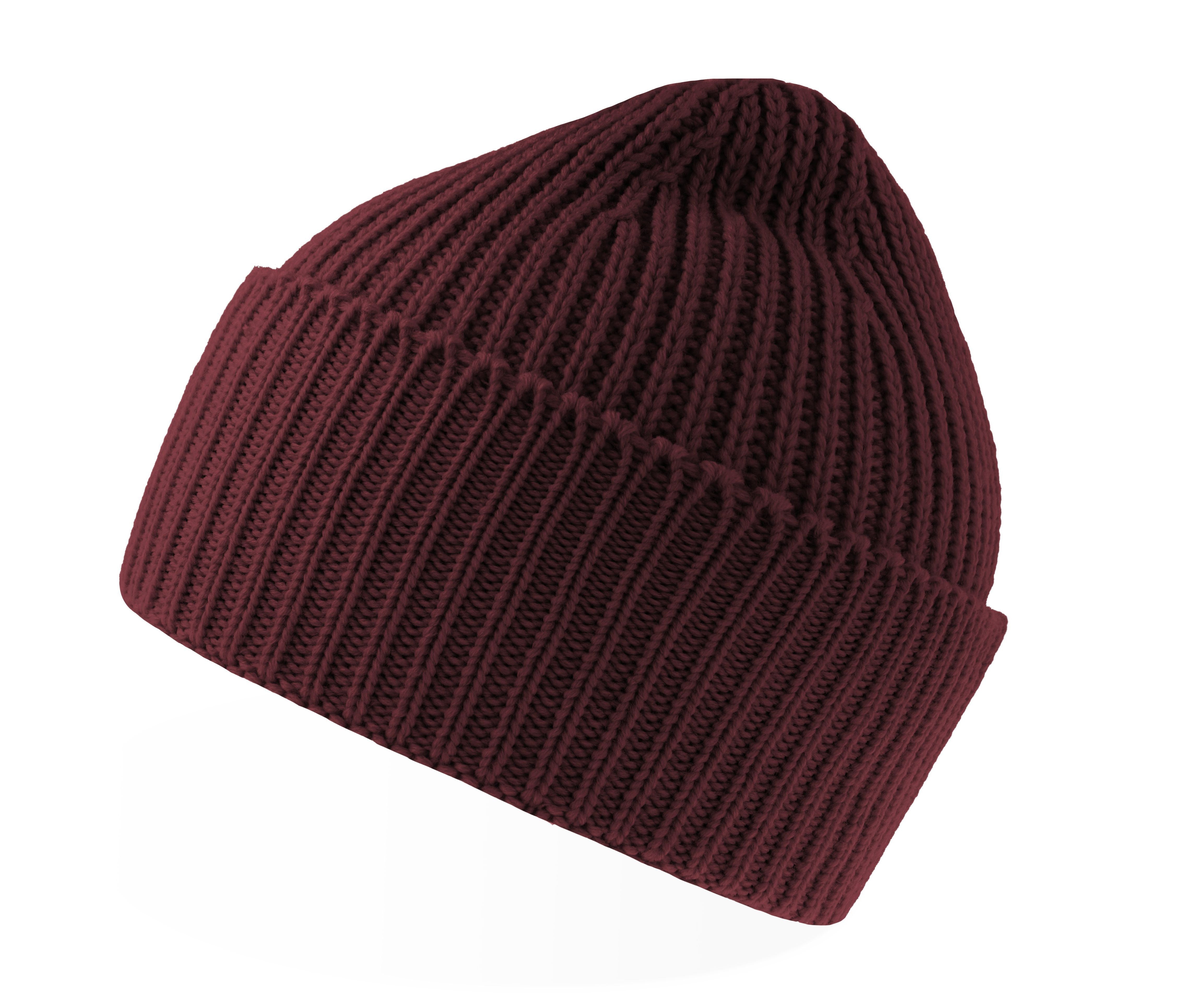 Bonnet en Tricot Épais - Burgundy Melange
