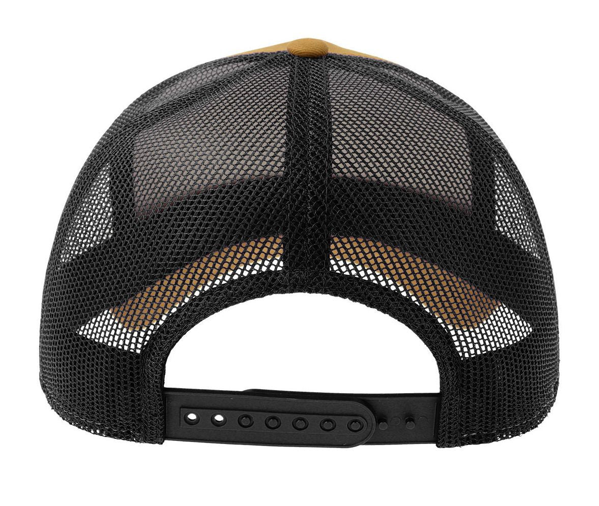 Casquette 5 Pans Style Trucker en Coton - Mustard/black