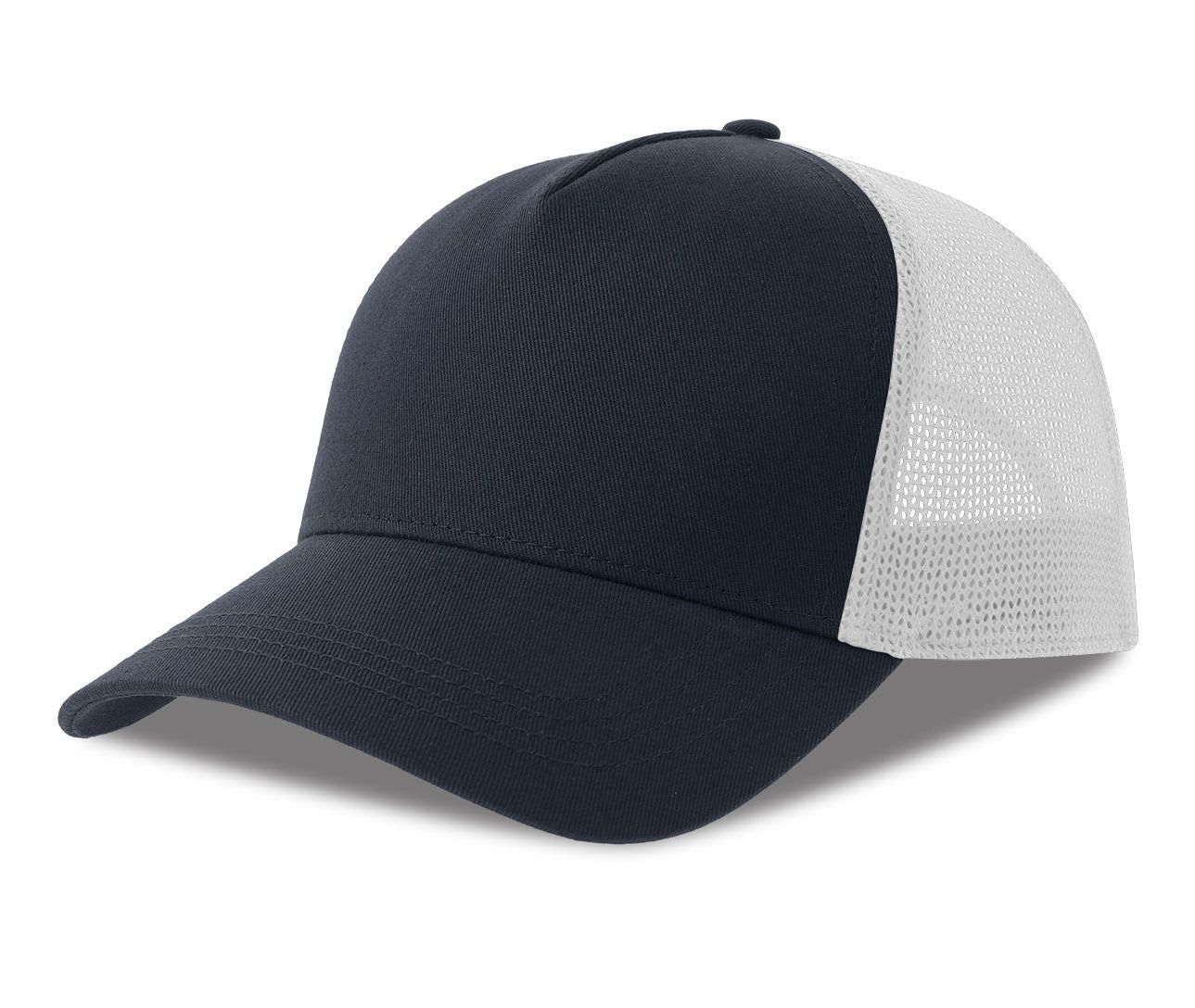 Casquette 5 Pans Style Trucker en Coton - Navy/white