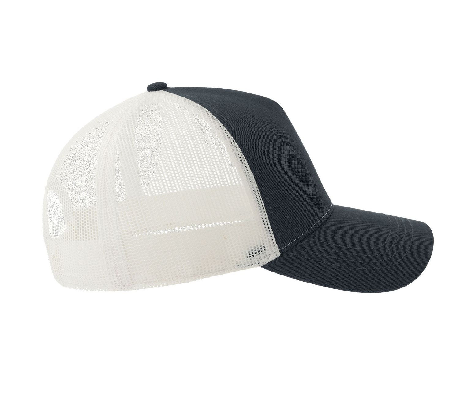 Casquette 5 Pans Style Trucker en Coton - Navy/white