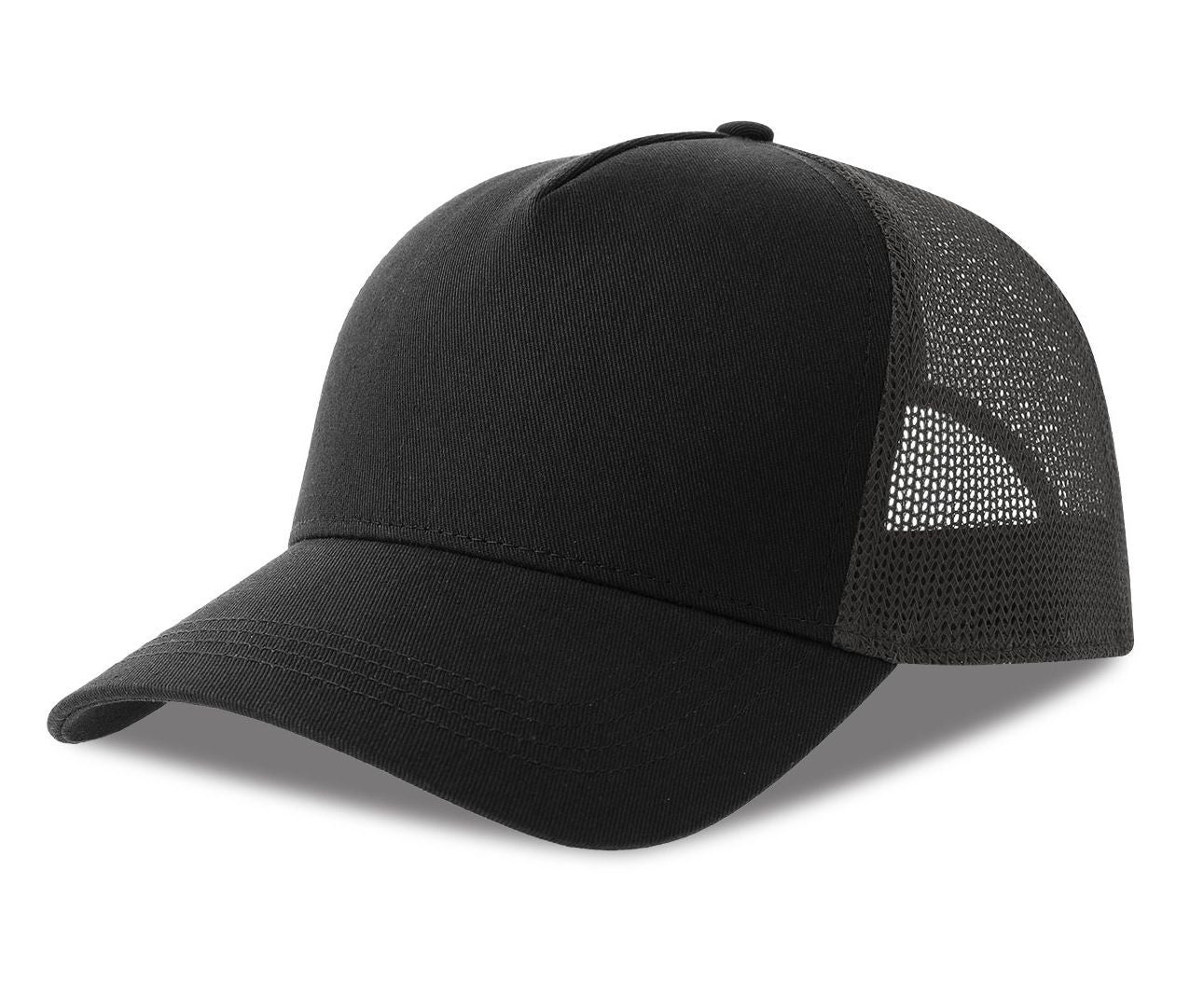 Casquette 5 Pans Style Trucker en Coton - Black/dark Grey
