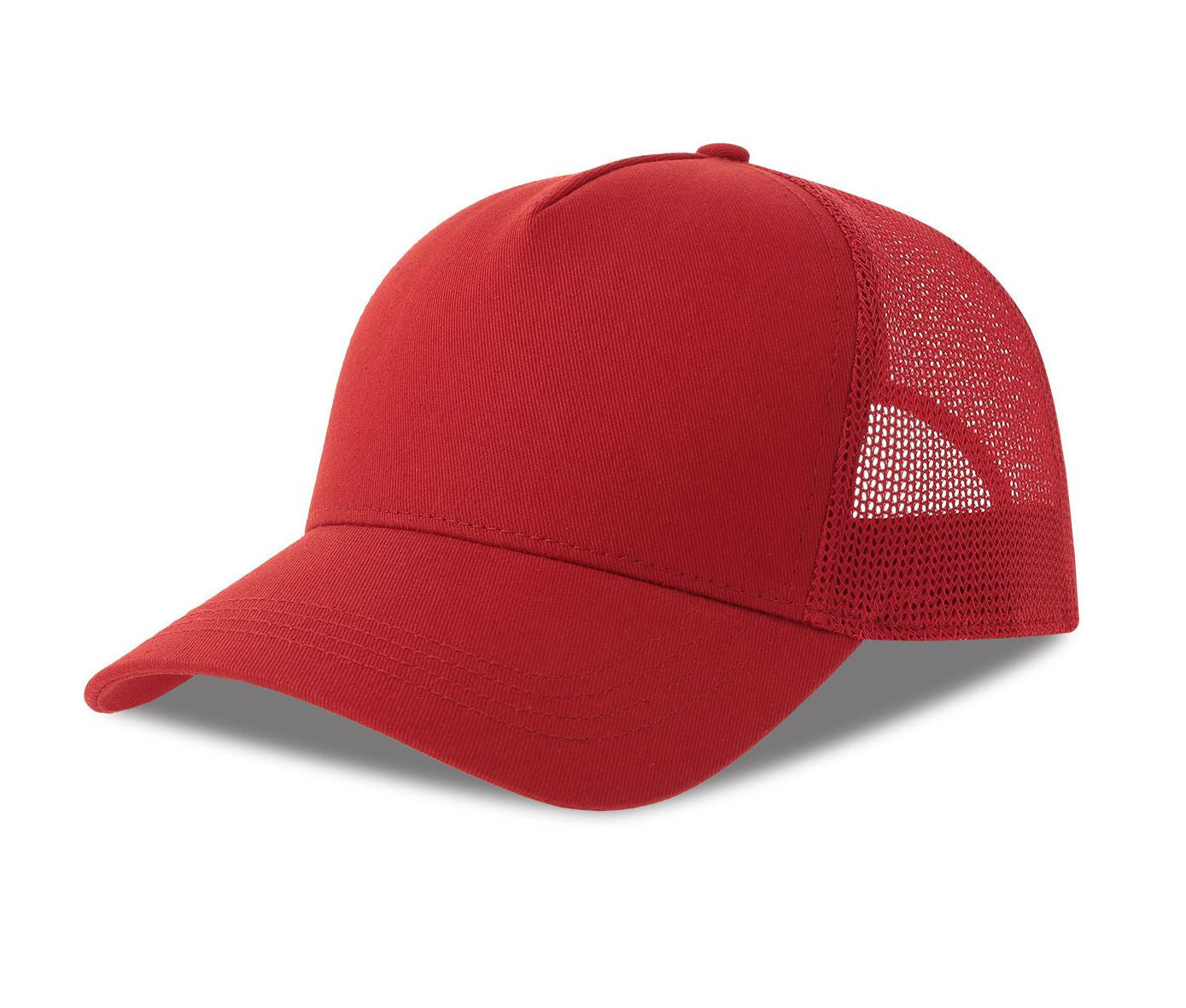Casquette 5 Pans Style Trucker en Coton - Red/red