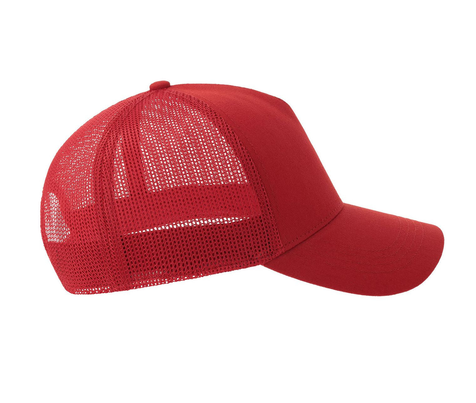 Casquette 5 Pans Style Trucker en Coton - Red/red