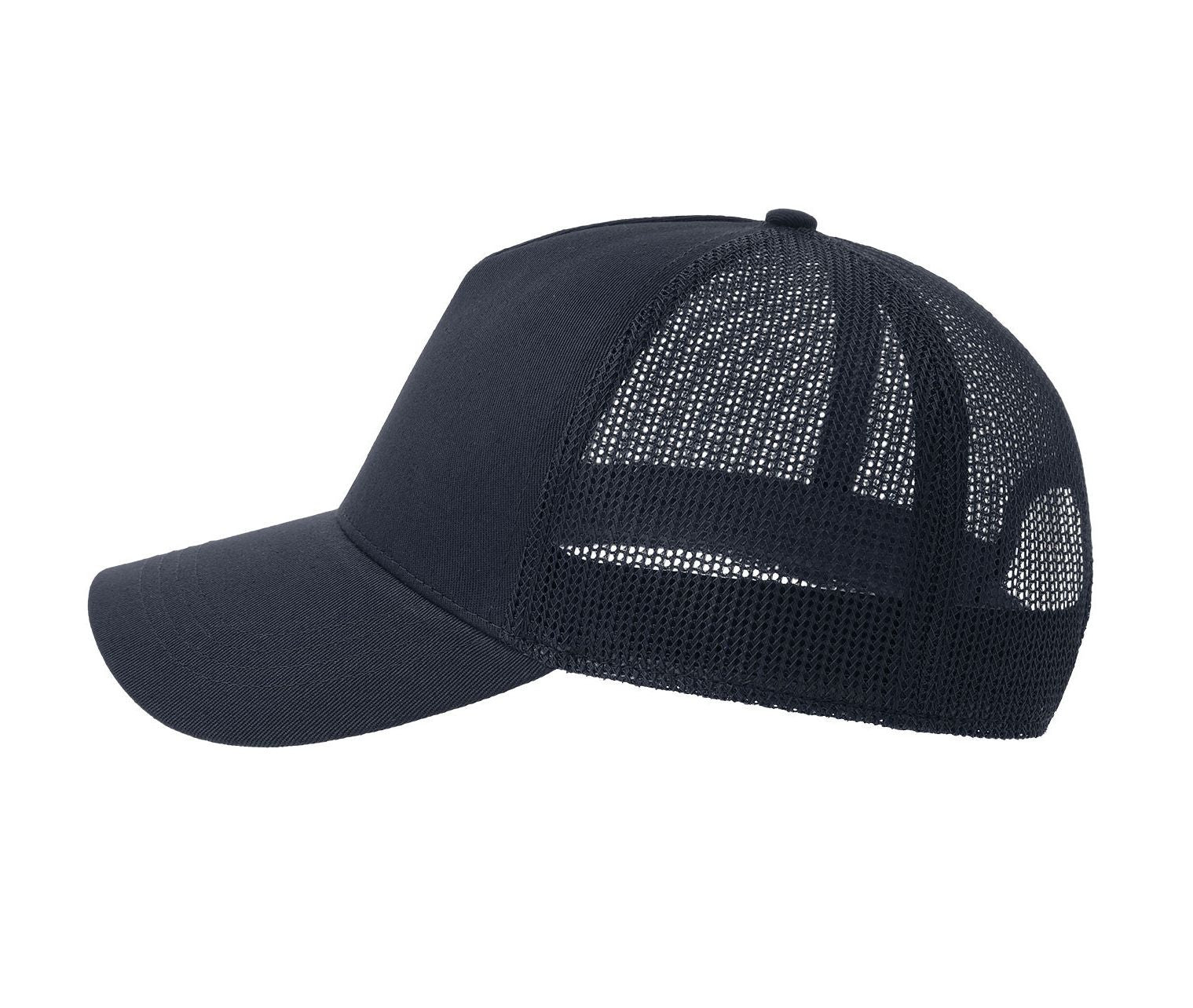 Casquette 5 Pans Style Trucker en Coton - Navy/navy