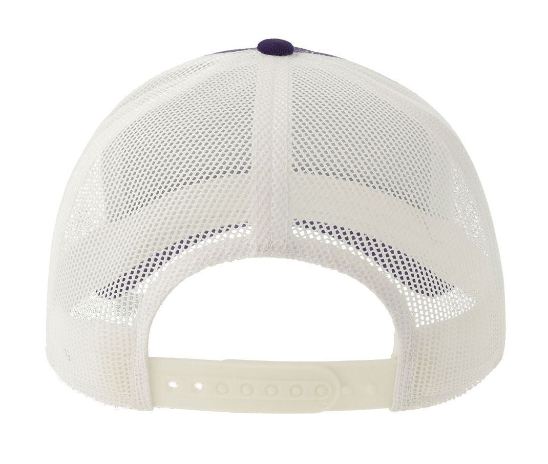 Casquette 5 Pans Style Trucker en Coton - Purple/white