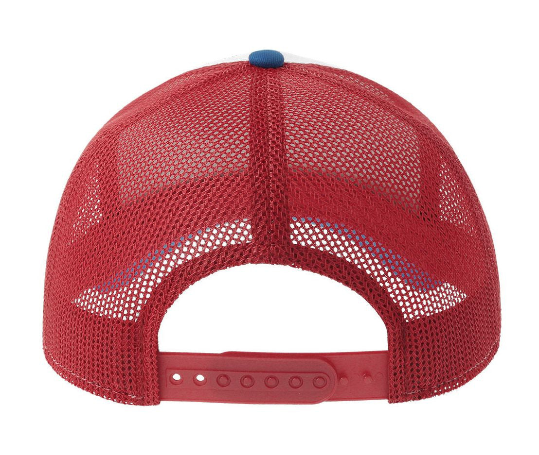 Casquette 5 Pans Style Trucker en Coton - White/red/royal