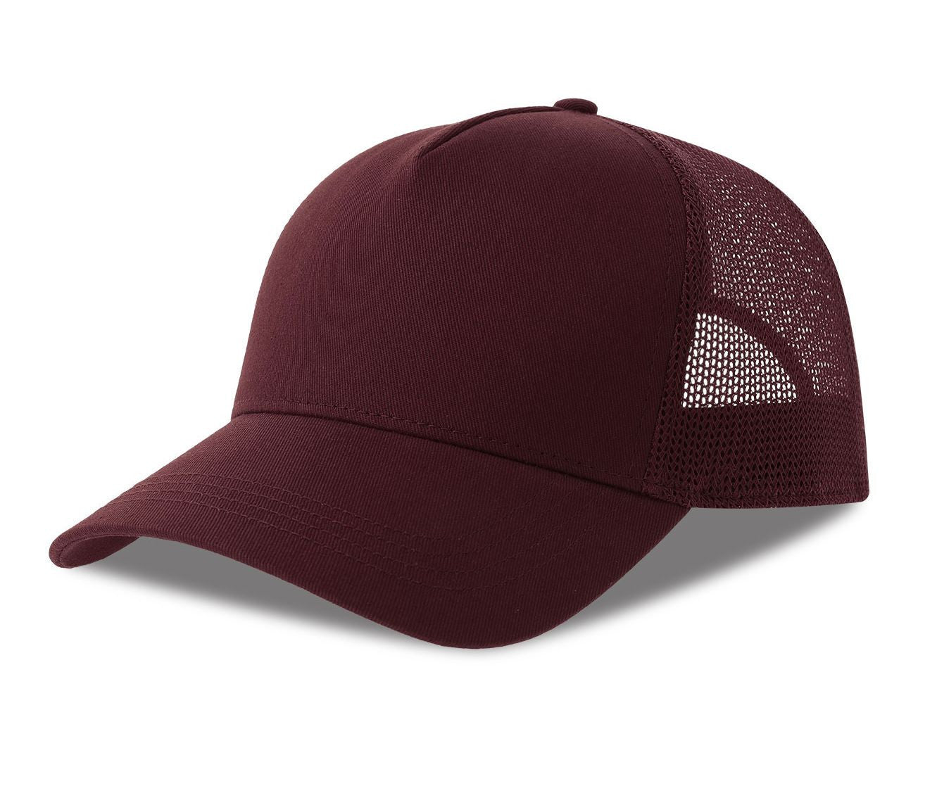 Casquette 5 Pans Style Trucker en Coton - Burgundy/burgundy