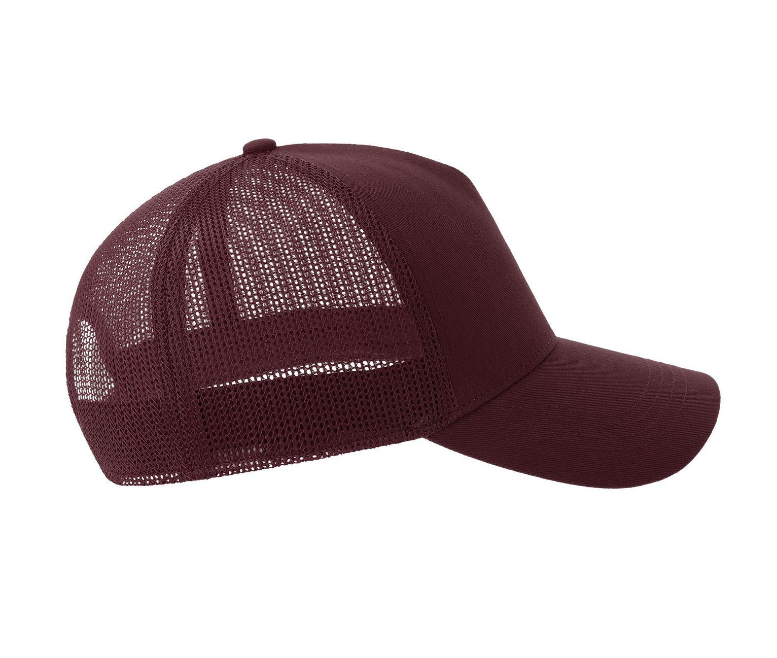 Casquette 5 Pans Style Trucker en Coton - Burgundy/burgundy