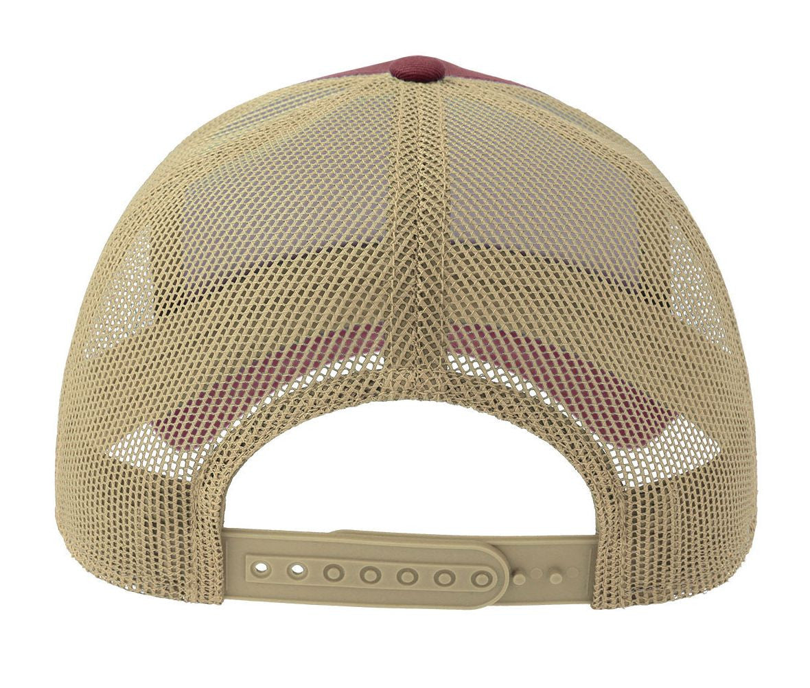 Casquette 5 Pans Style Trucker en Coton - Burgundy/stone