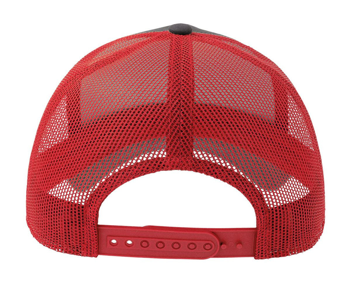 Casquette 5 Pans Style Trucker en Coton - Dark Grey/red