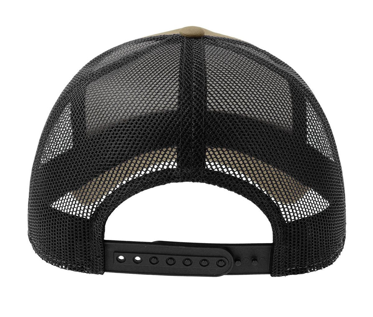 Casquette 5 Pans Style Trucker en Coton - Khaki/black