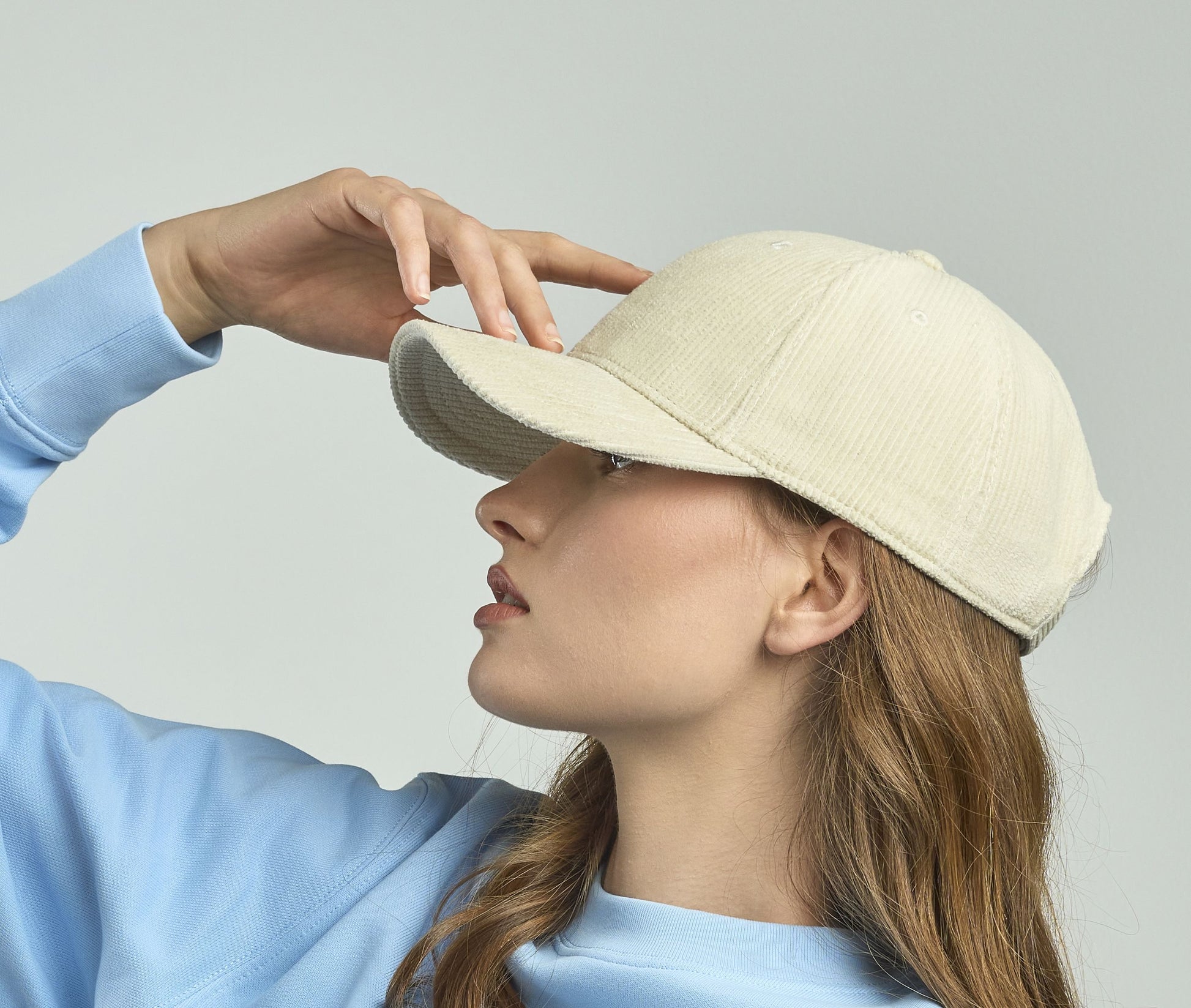 Casquette aspect velours côtelé