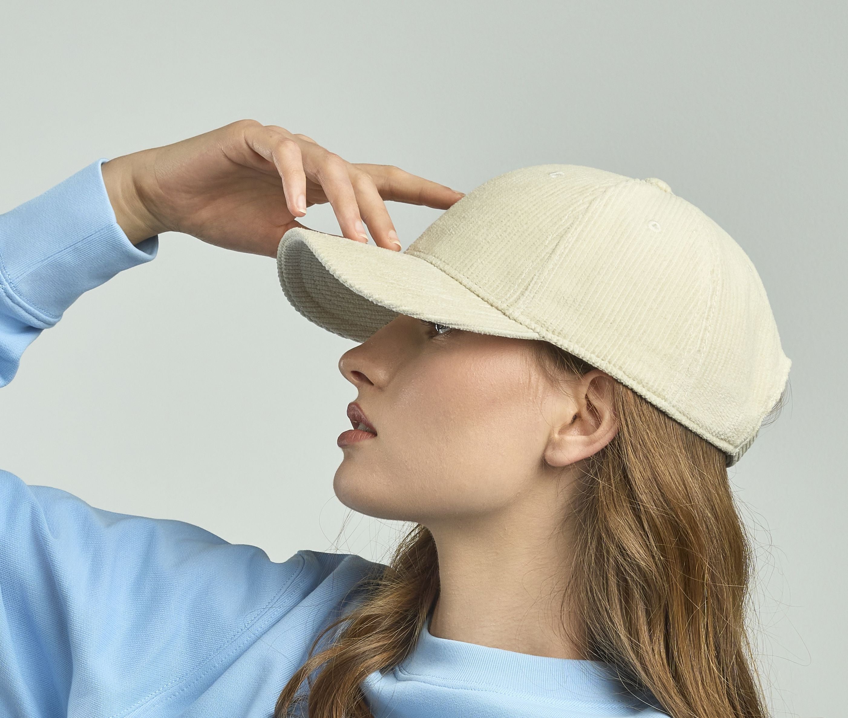 Casquette aspect velours côtelé