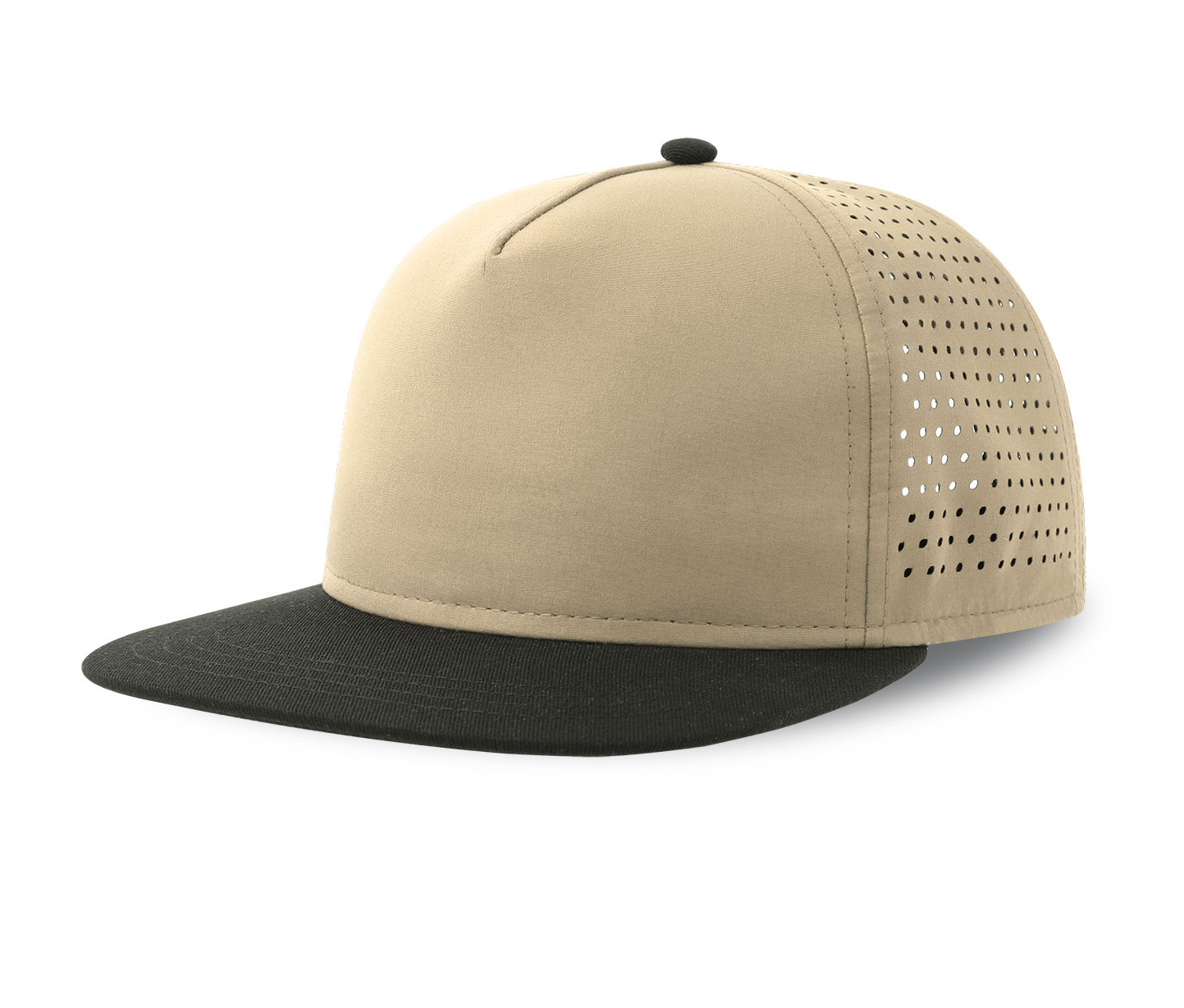 Casquette Visière Plate en Polyester Recyclé - Kaki/black